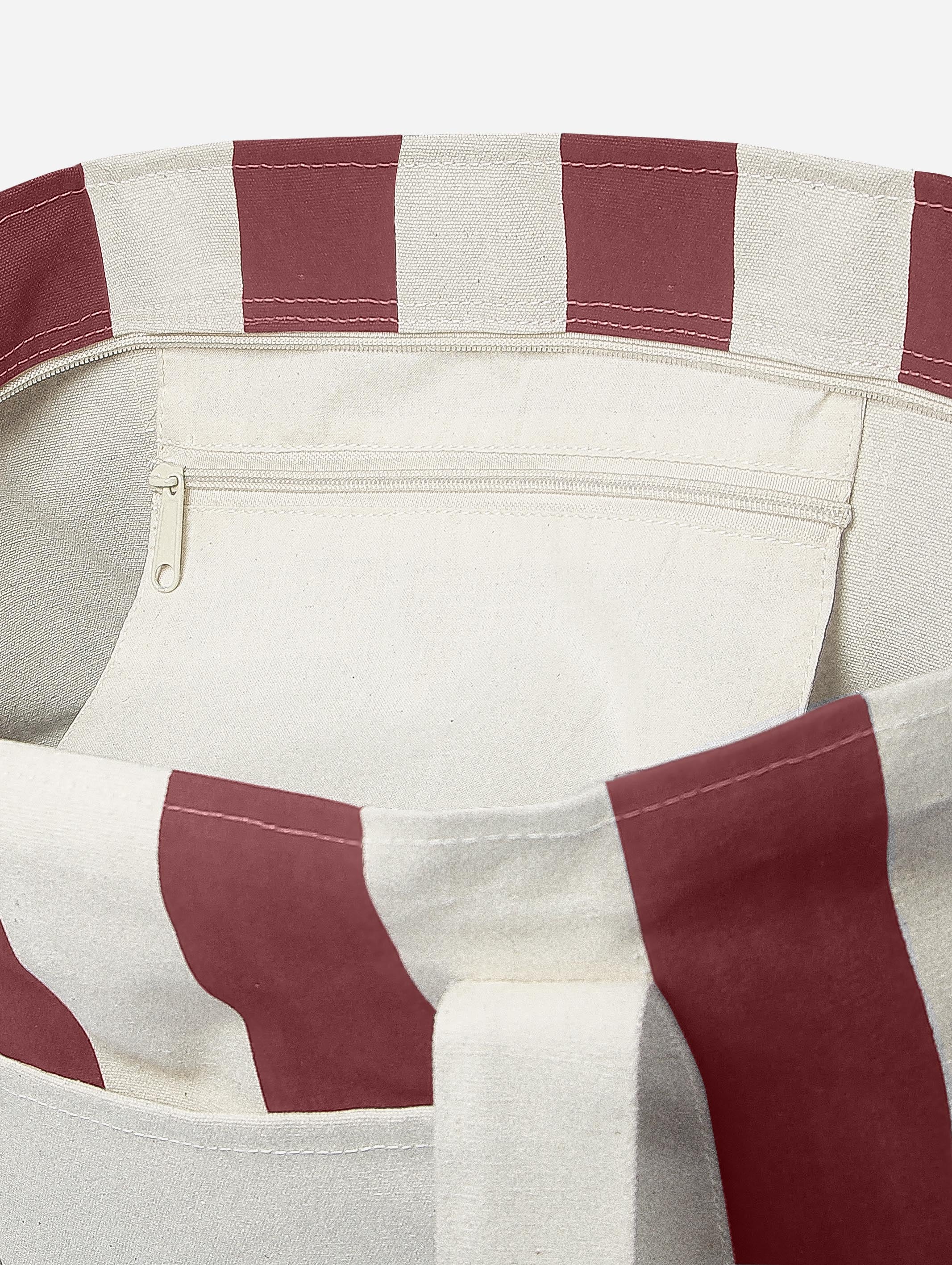 Everyday Essential Large Maroon & Beige Tote Bag - EAUTB-5V2-231-1P