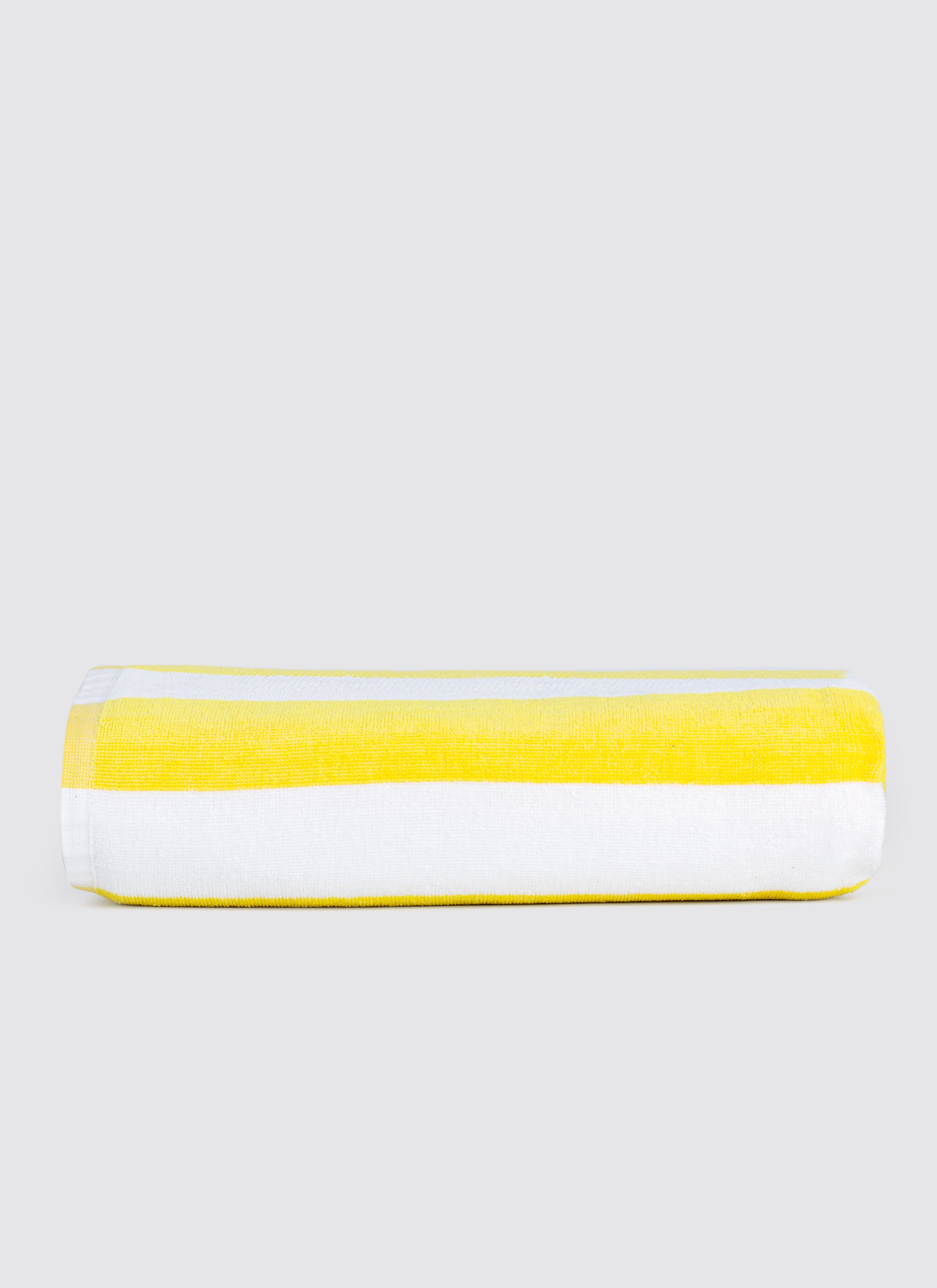 White & Yellow combed cotton cabana beach bath sheet, pack of 1, 31x60 inches – additional view