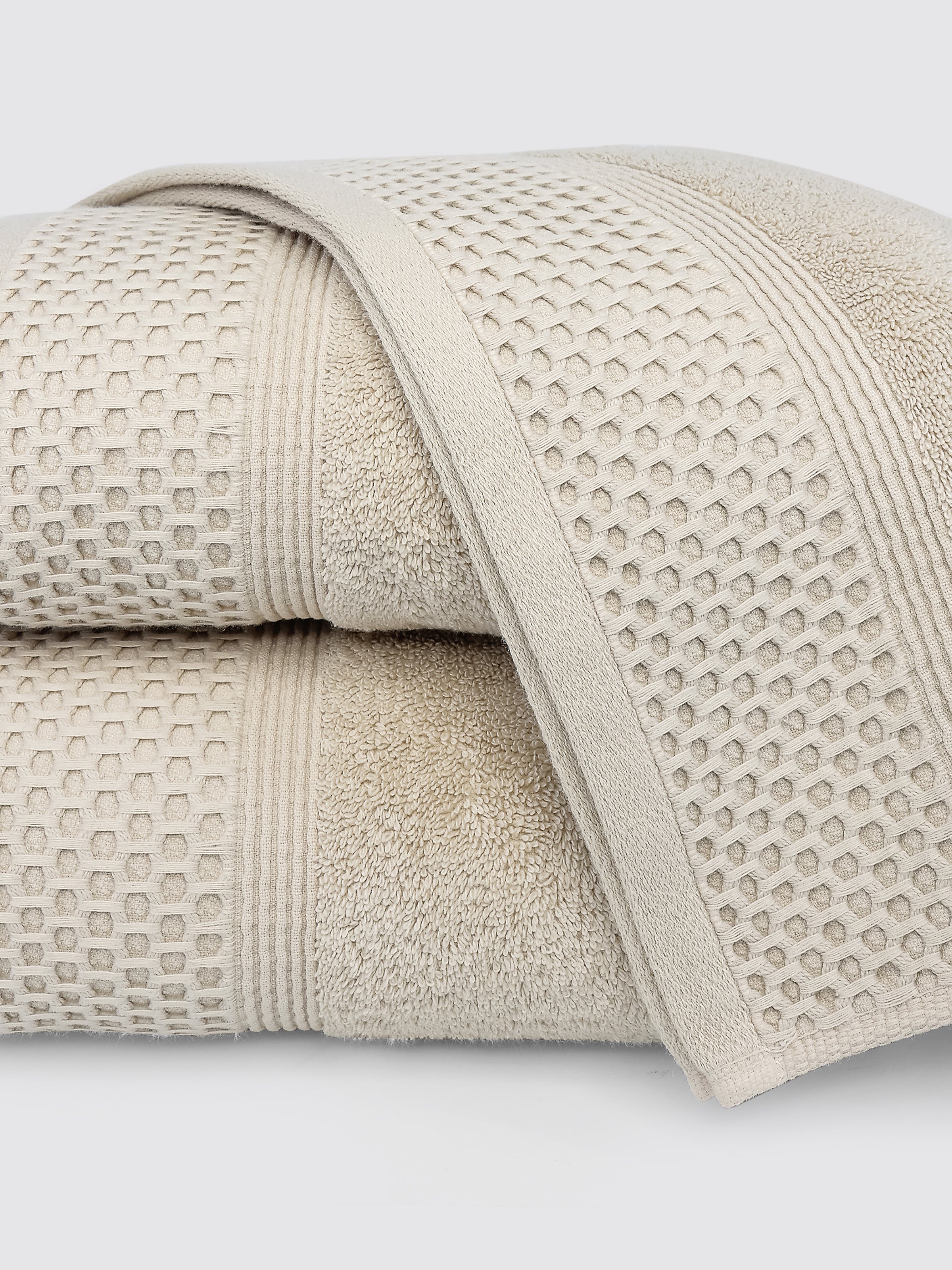 Fawn combed cotton hand towels, 20x41 inches – main product view