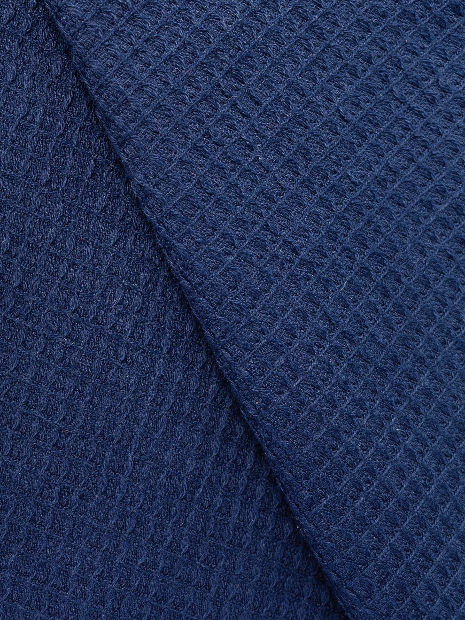 Navy Blue combed cotton kitchen towels and tea towels, pack of 2, 18x28 inches – product detail view