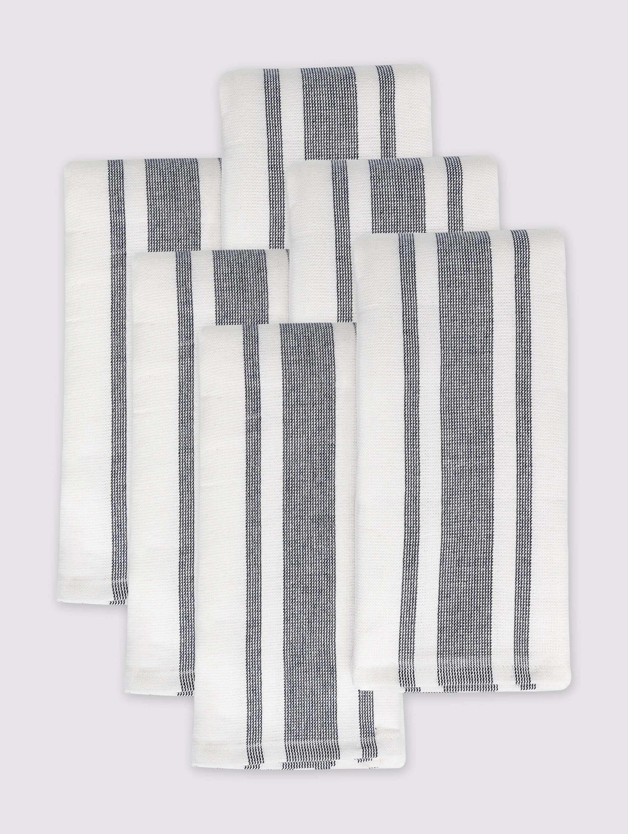 Off White & Grey combed cotton kitchen towels and tea towels, pack of 6, 16x26 inches – main product view