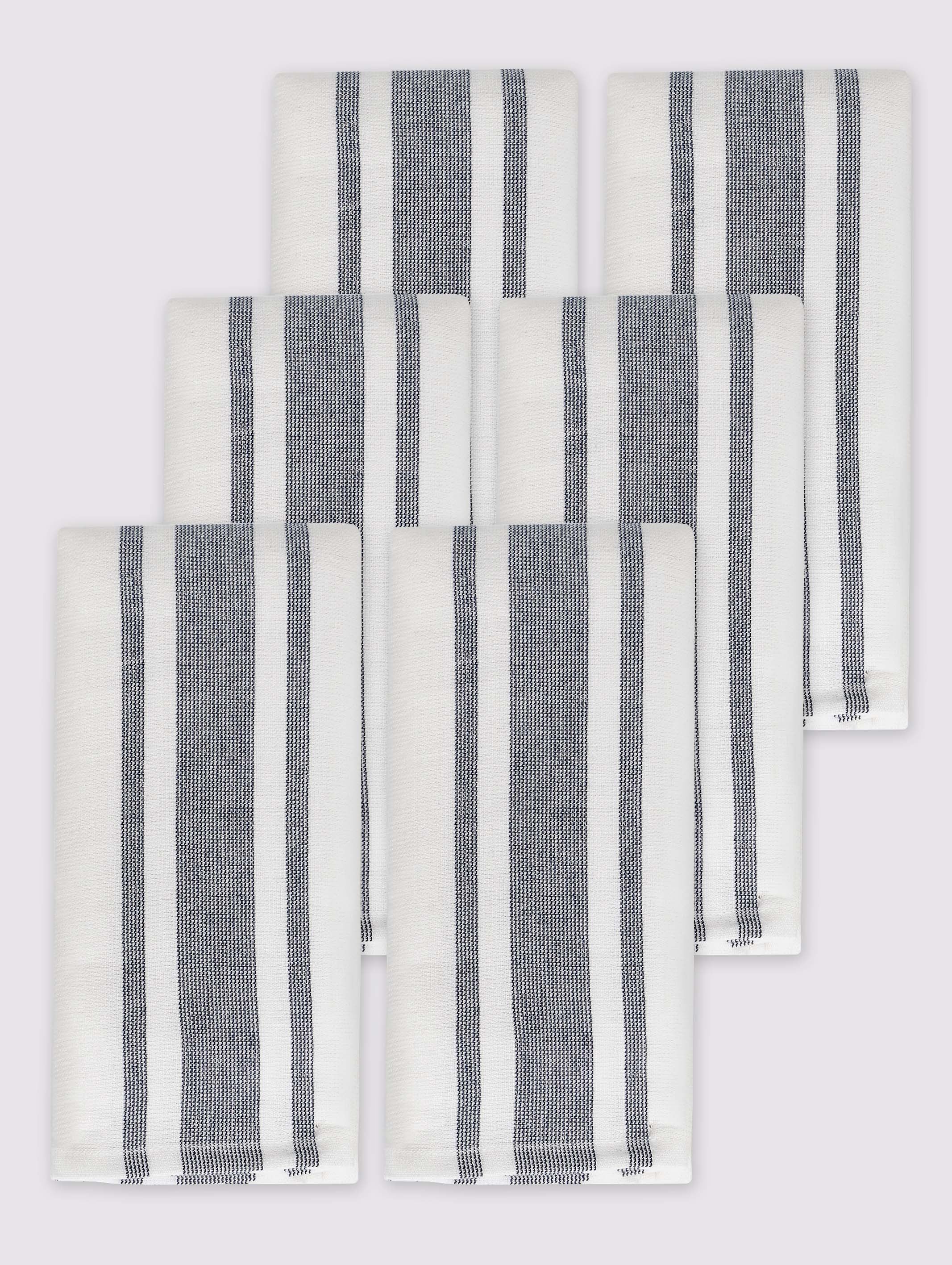Off White & Grey combed cotton kitchen towels and tea towels, pack of 6, 16x26 inches – additional view