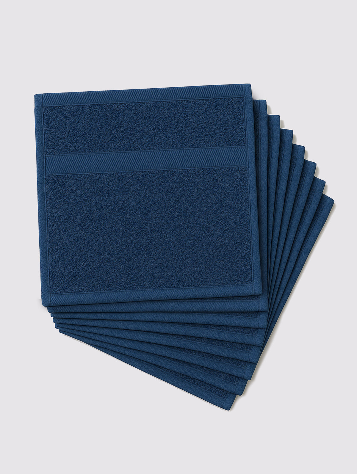Blue face towels and washcloths, pack of 8, 13x13 inches – additional view