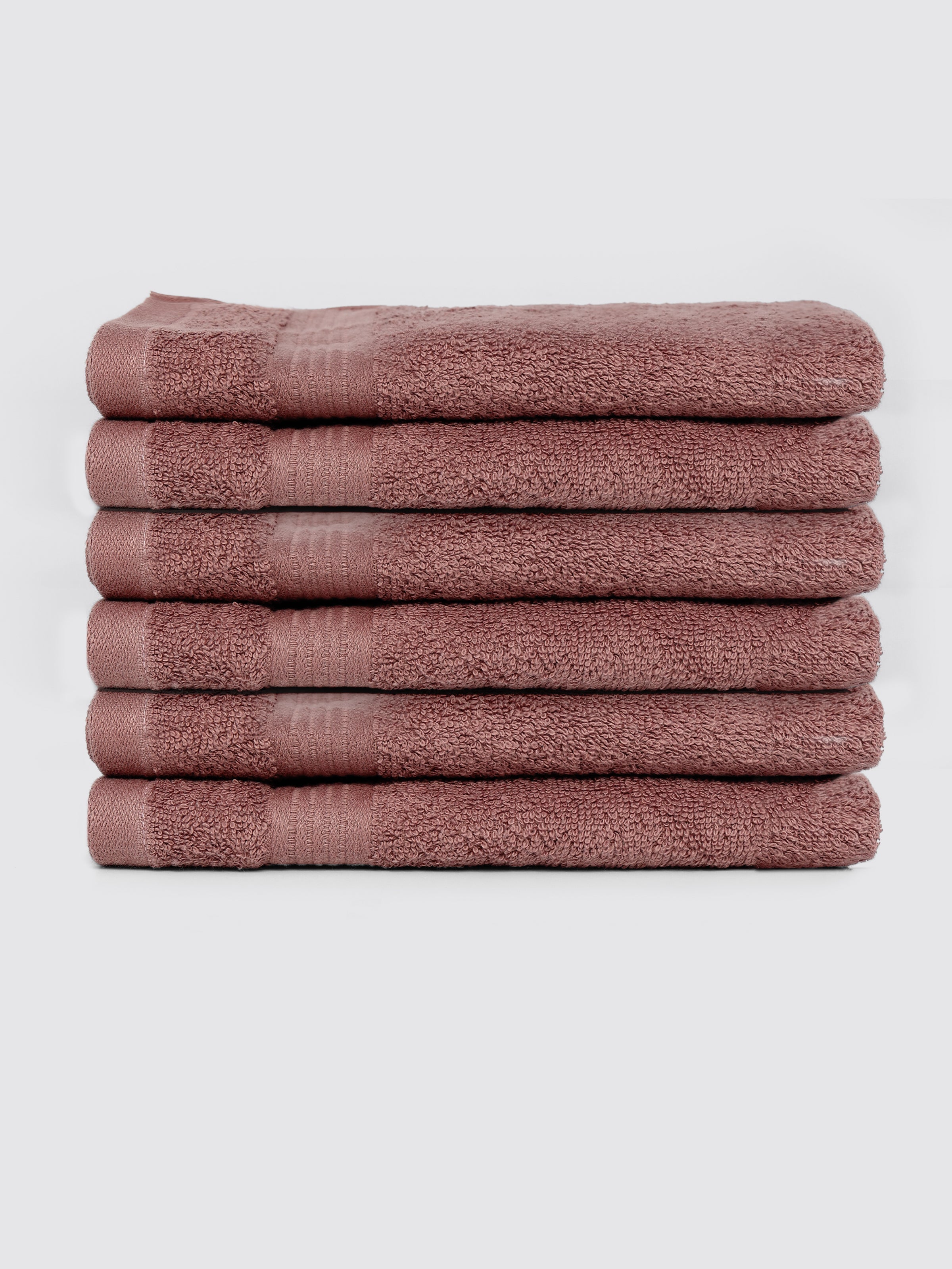 Brown guest towels, pack of 6, 12x20 inches – main product view