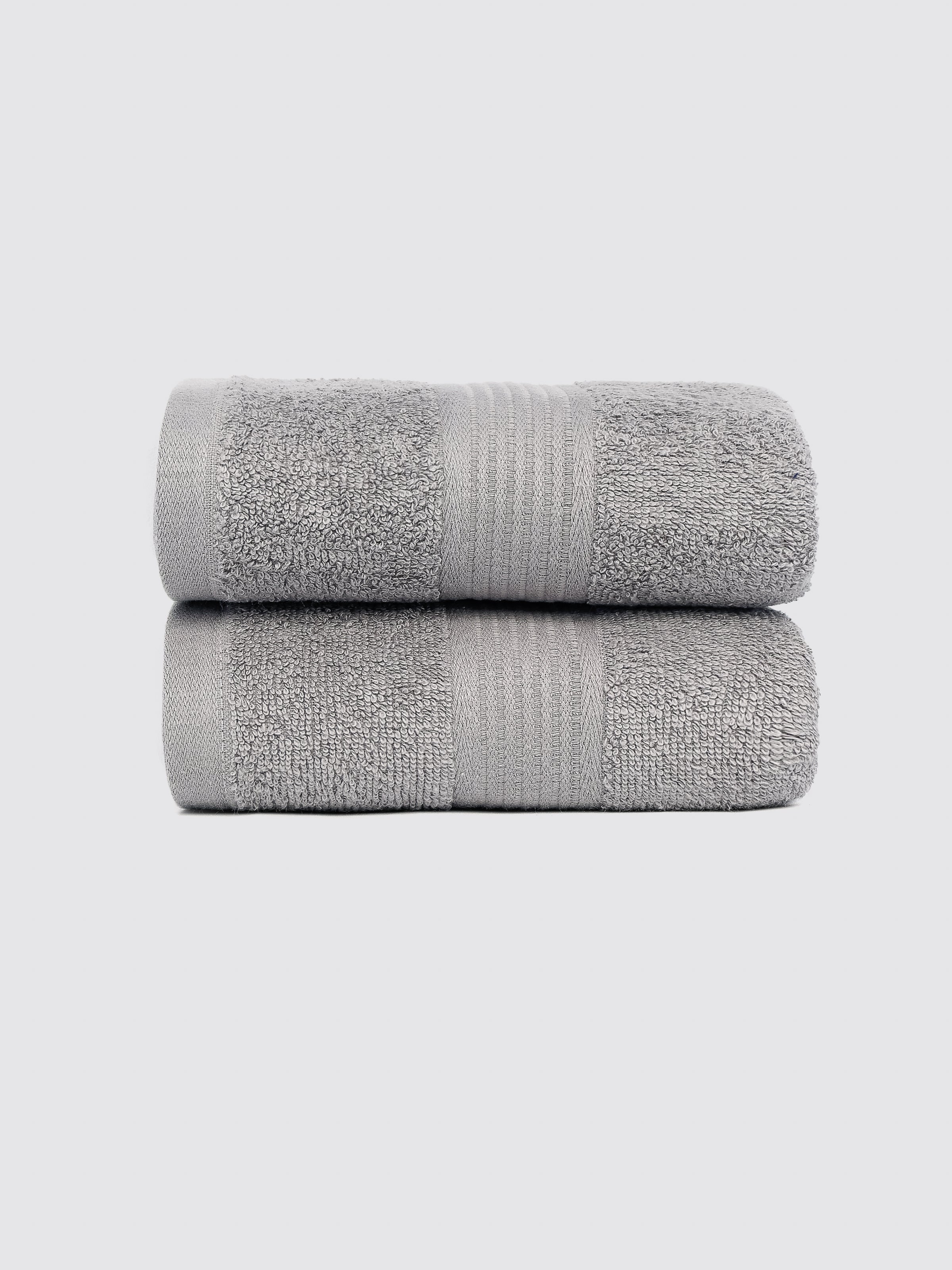Light Grey hand towels, pack of 2, 20x28 inches – product detail view