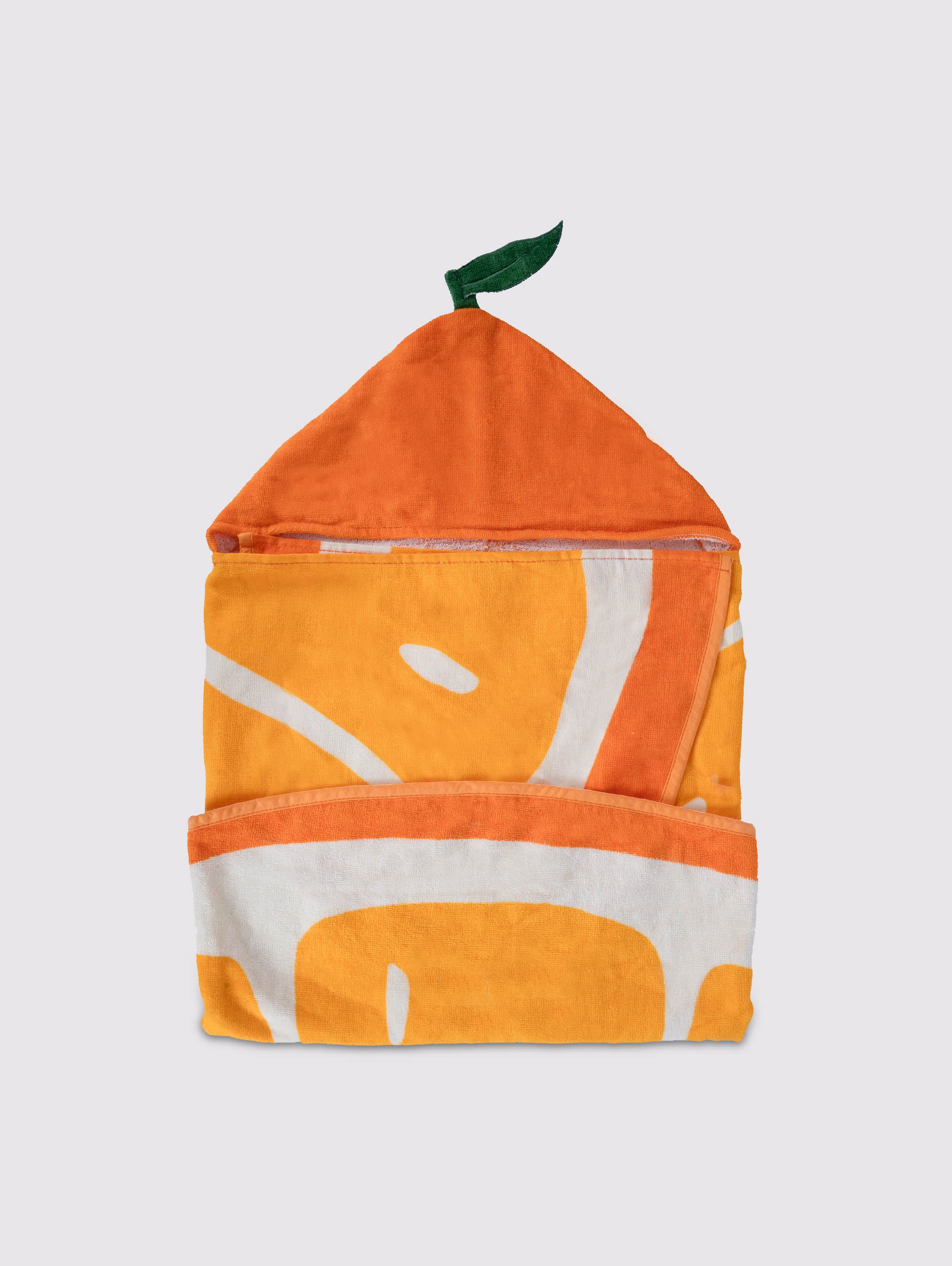 Orange kids hooded towel poncho, pack of 1 – product detail view