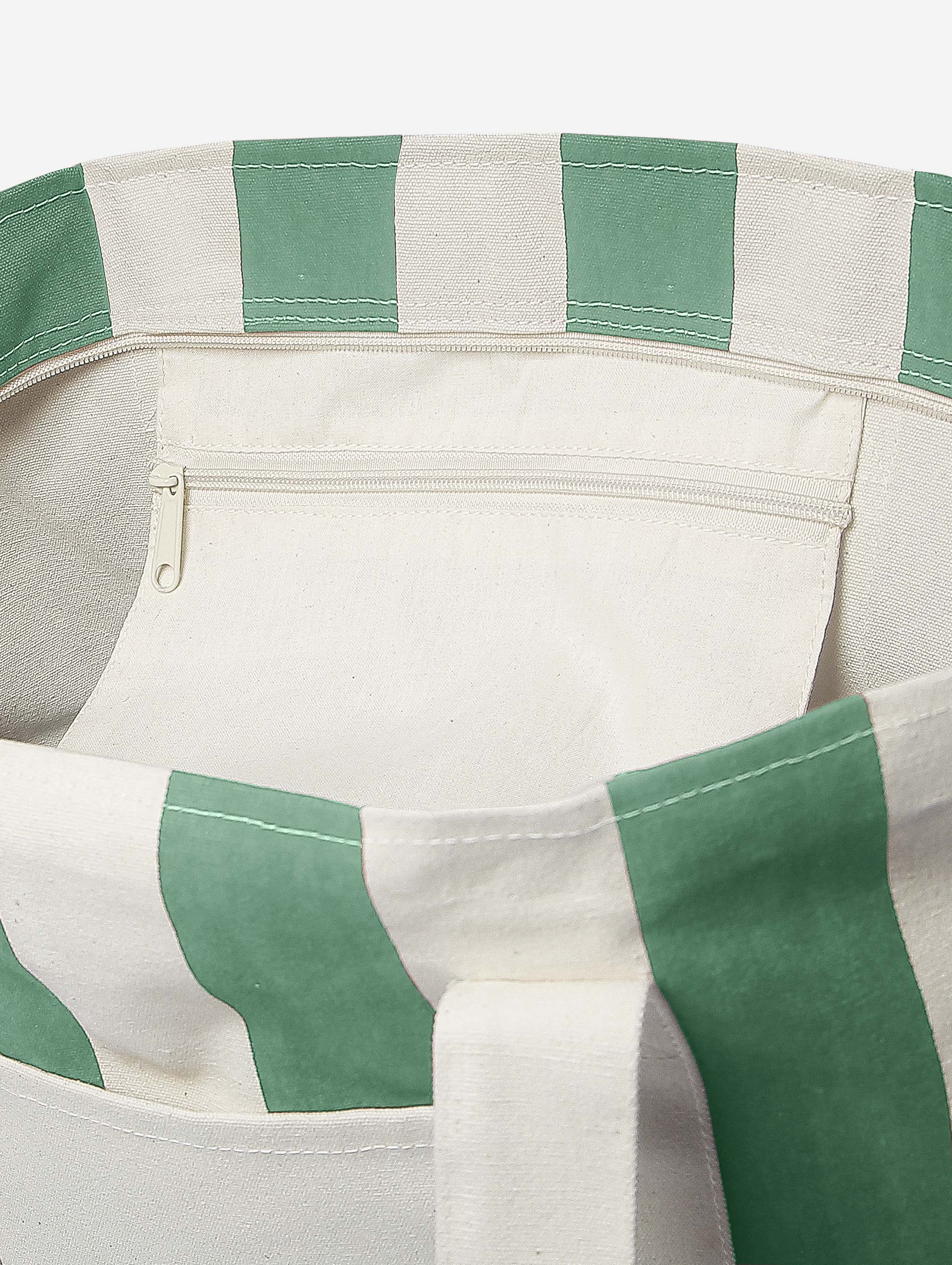 Green large zip tote bag for work and travel, 25"L x 13"H x 7"W – additional view