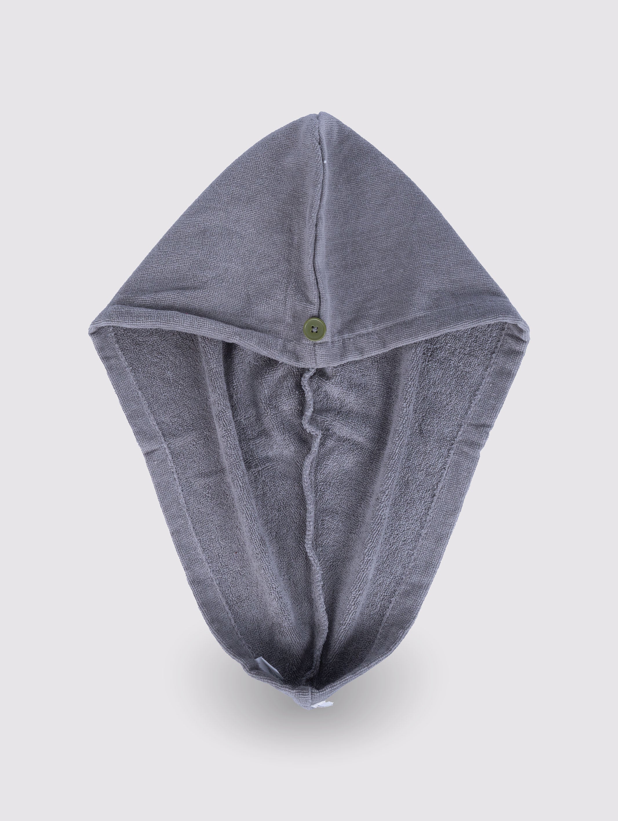 Grey quick-dry hair turban towel wrap, pack of 1 – main product view