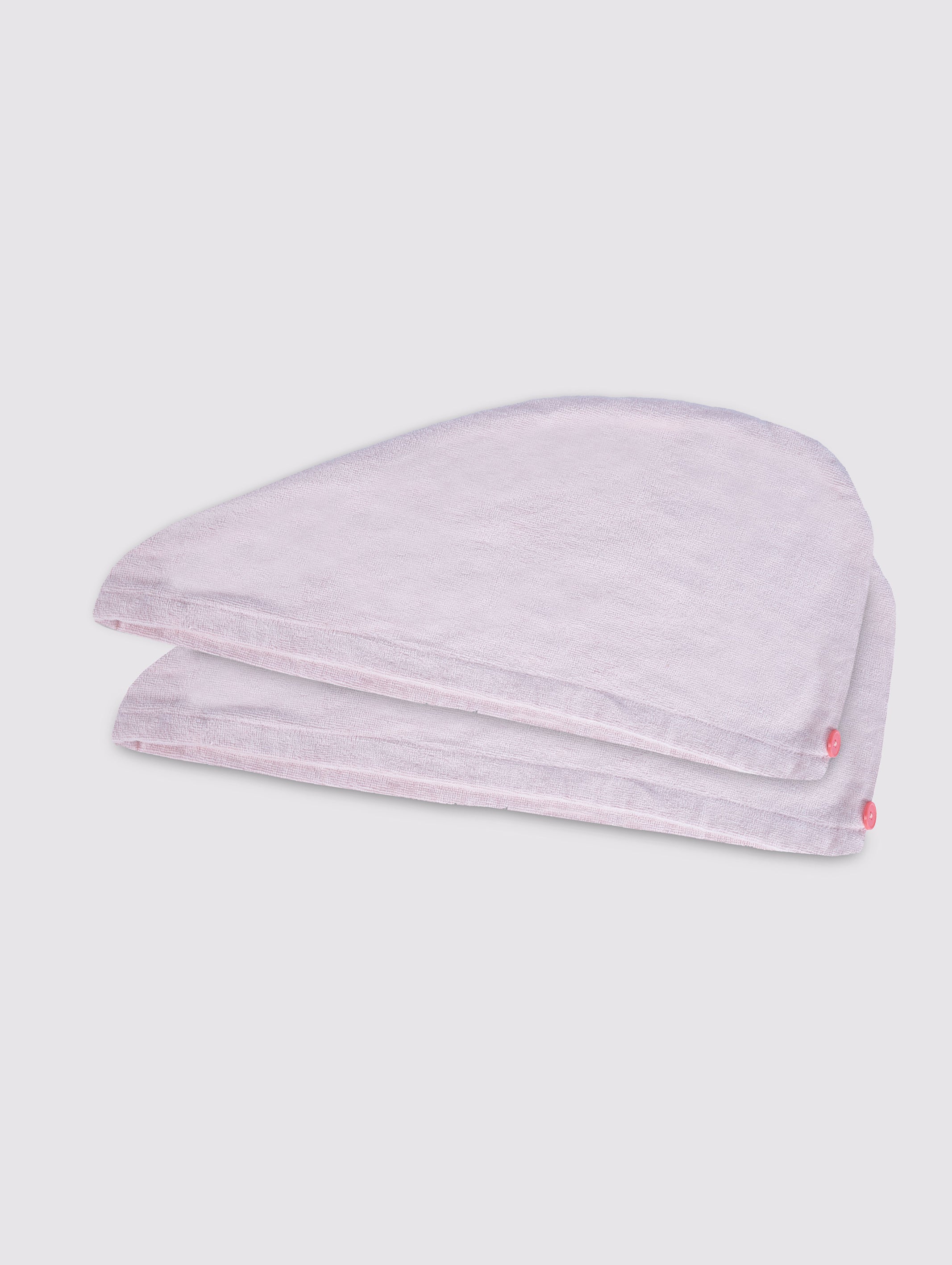 Pink quick-dry hair turban towel wrap, pack of 2 – alternate product view