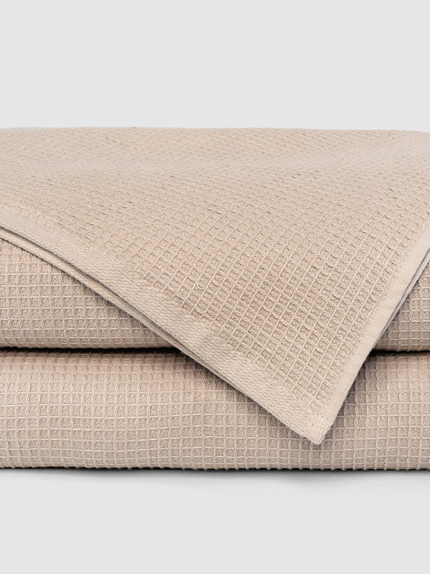 Beige ring-spun cotton bath towel, pack of 2, 27x55 inches – additional product view 2