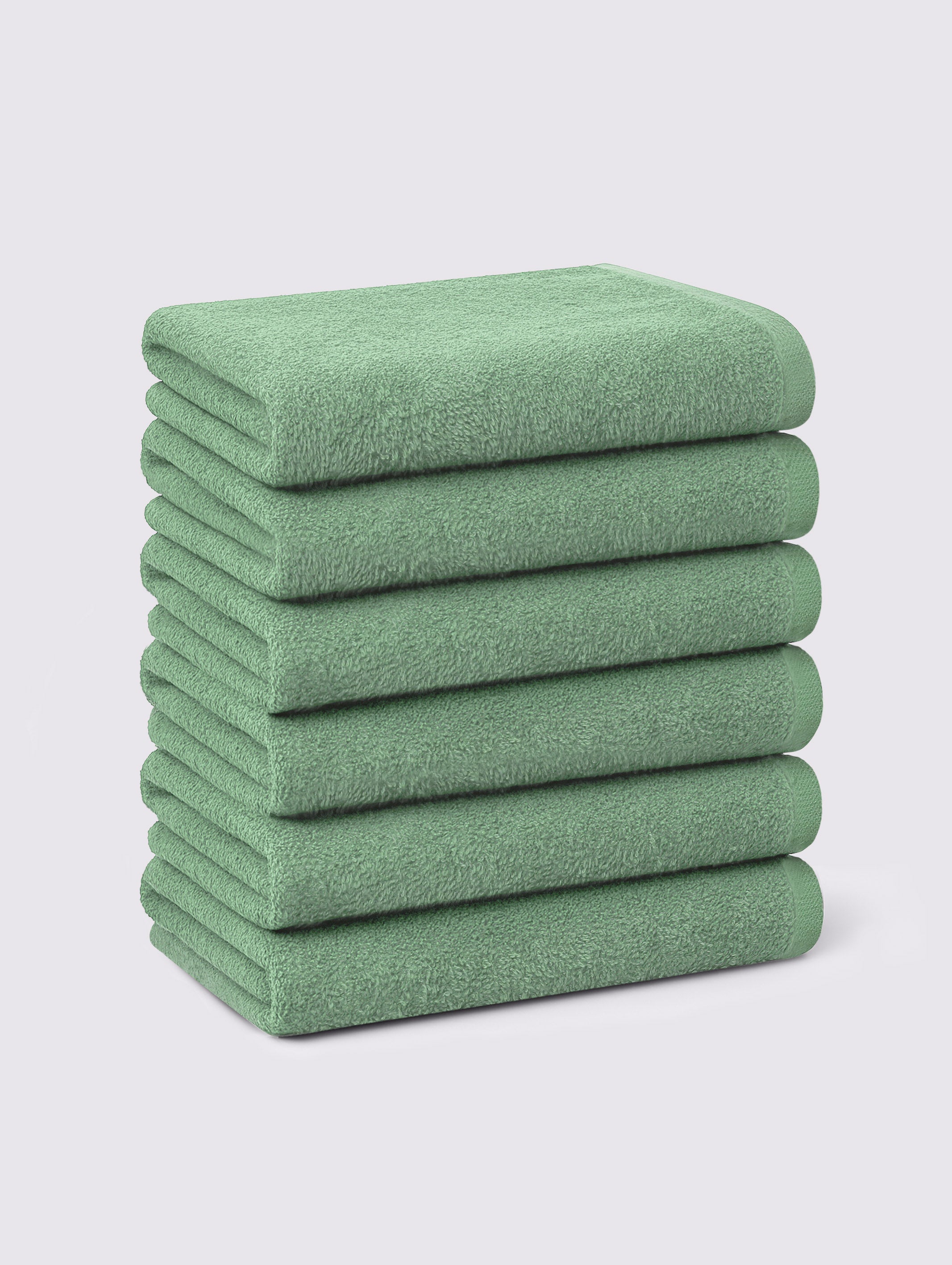 Mint Green ring-spun cotton face towels and washcloths, pack of 6, 13x13 inches – main product view