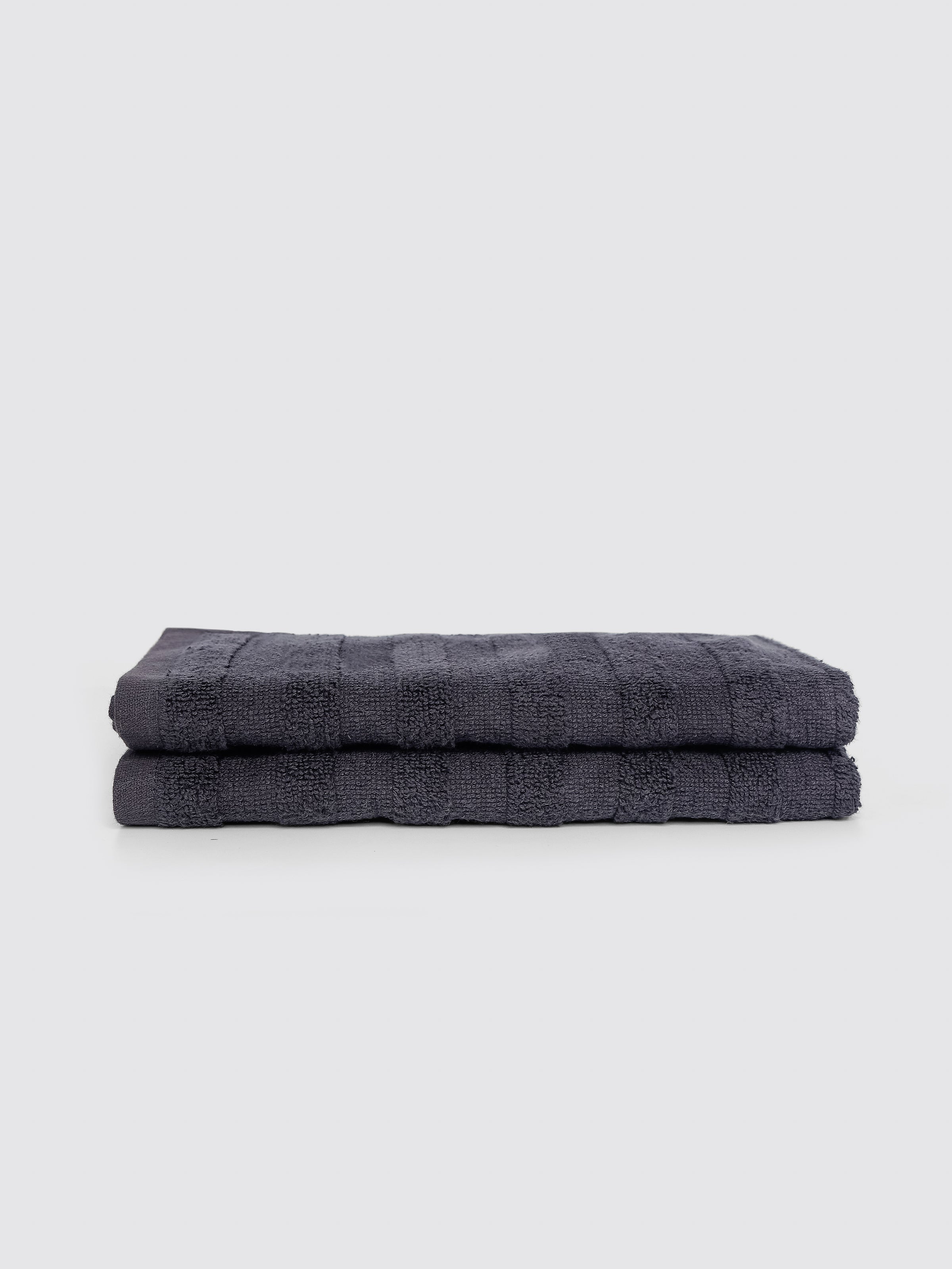 Black ring-spun cotton guest towels, pack of 2, 12x21 inches – main product view