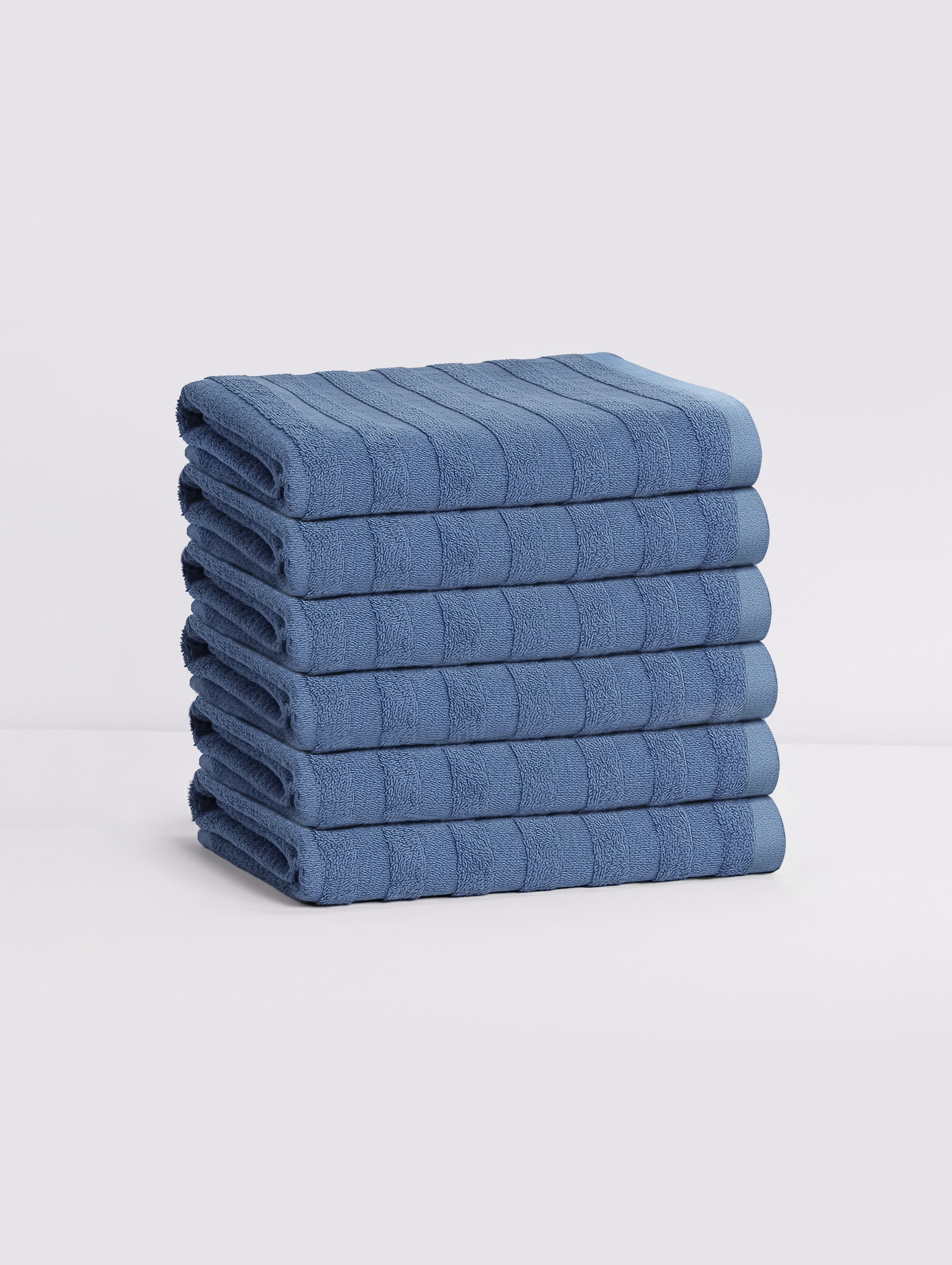 Blue ring-spun cotton guest towels, pack of 6, 12x21 inches – main product view