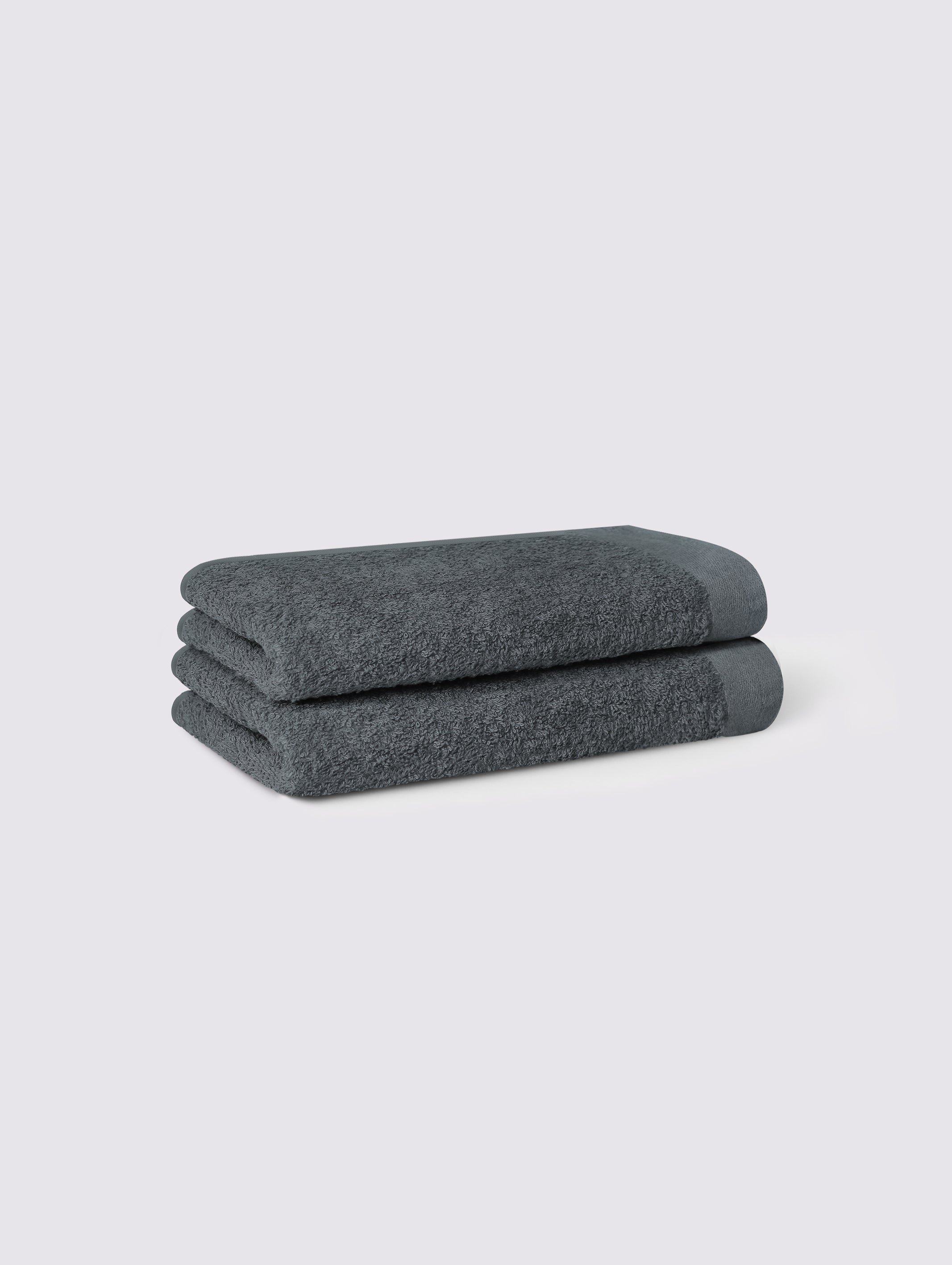 Charcoal ring-spun cotton guest towels, pack of 2, 12x20 inches – main product view