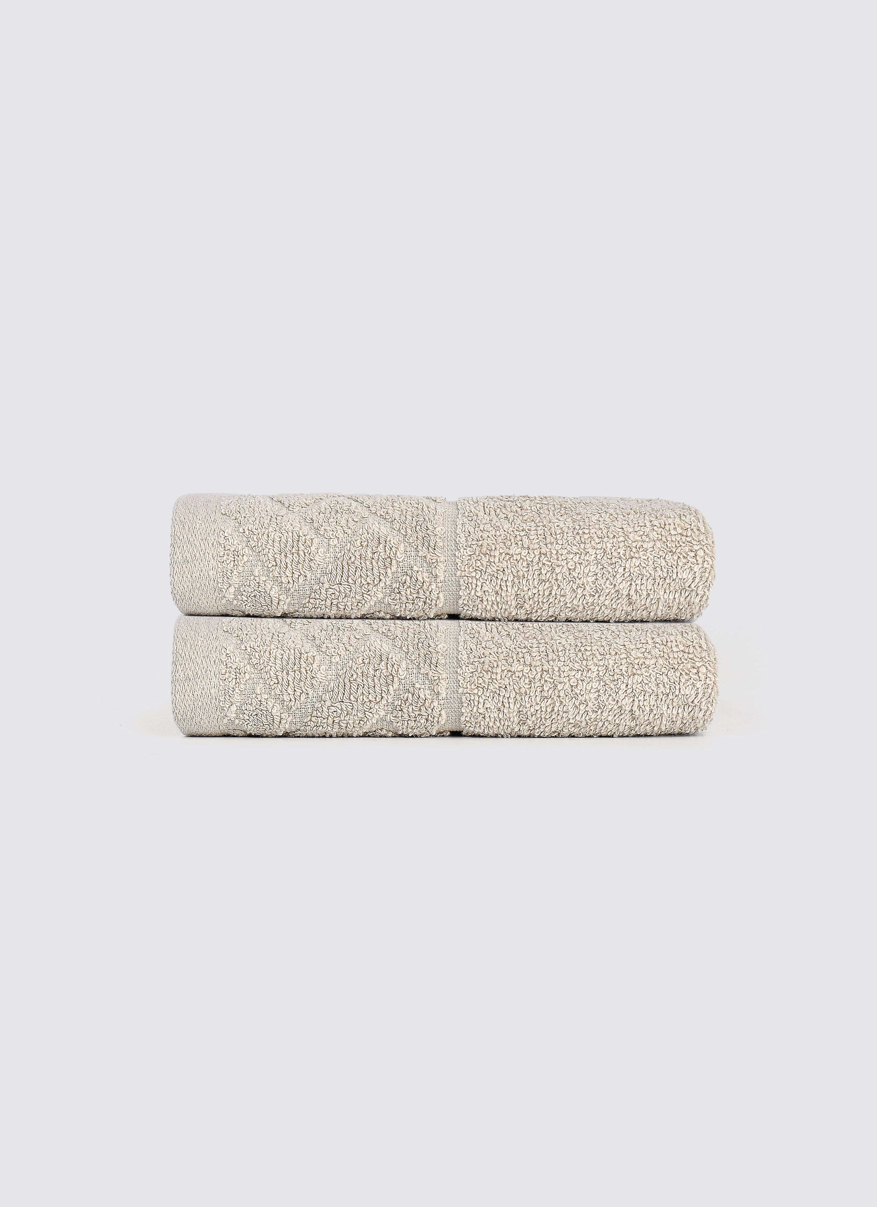 Light Beige ring-spun cotton guest towels, pack of 2, 12x20 inches – main product view