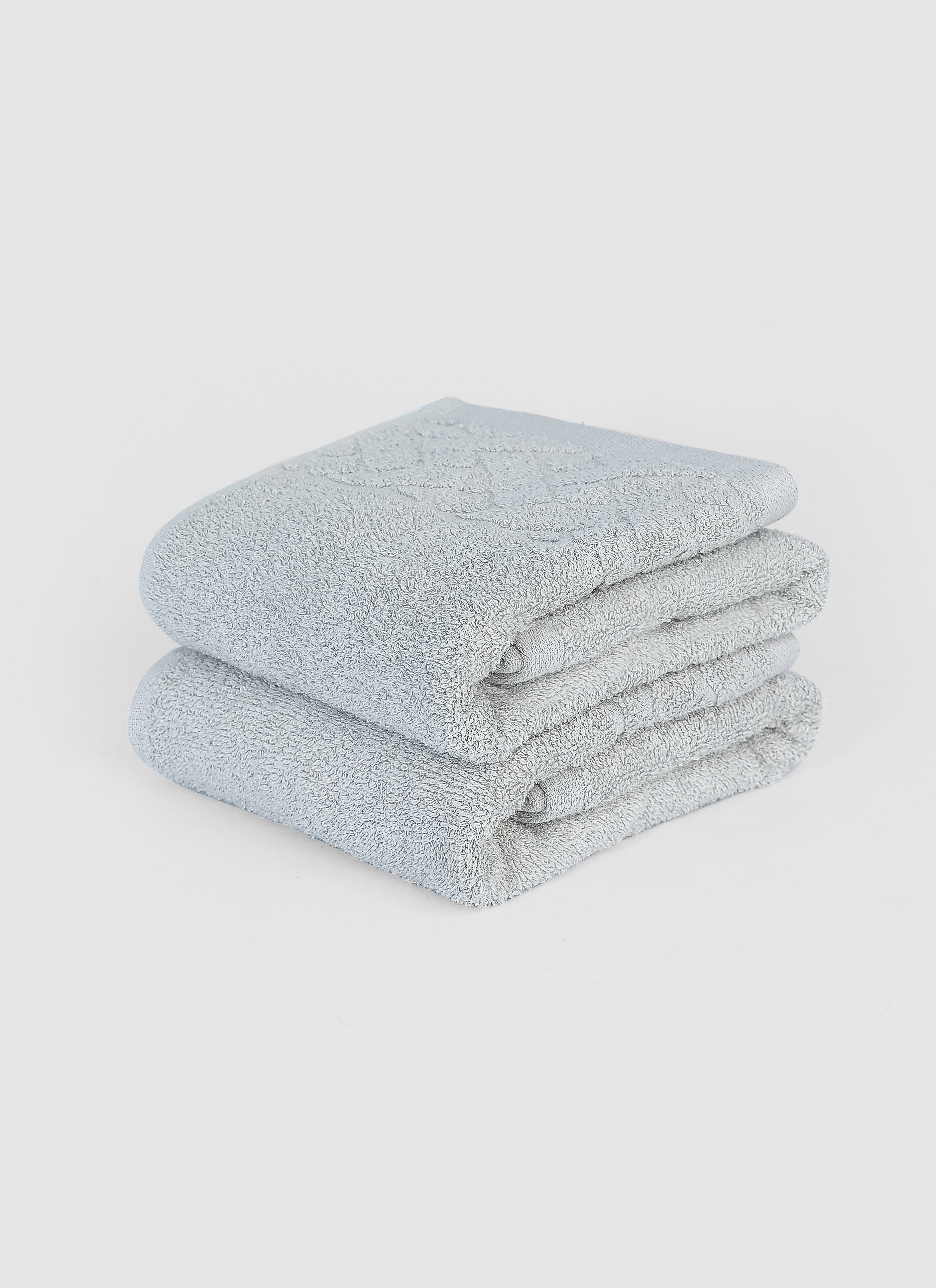 Light Grey ring-spun cotton guest towels, pack of 2, 12x20 inches – main product view