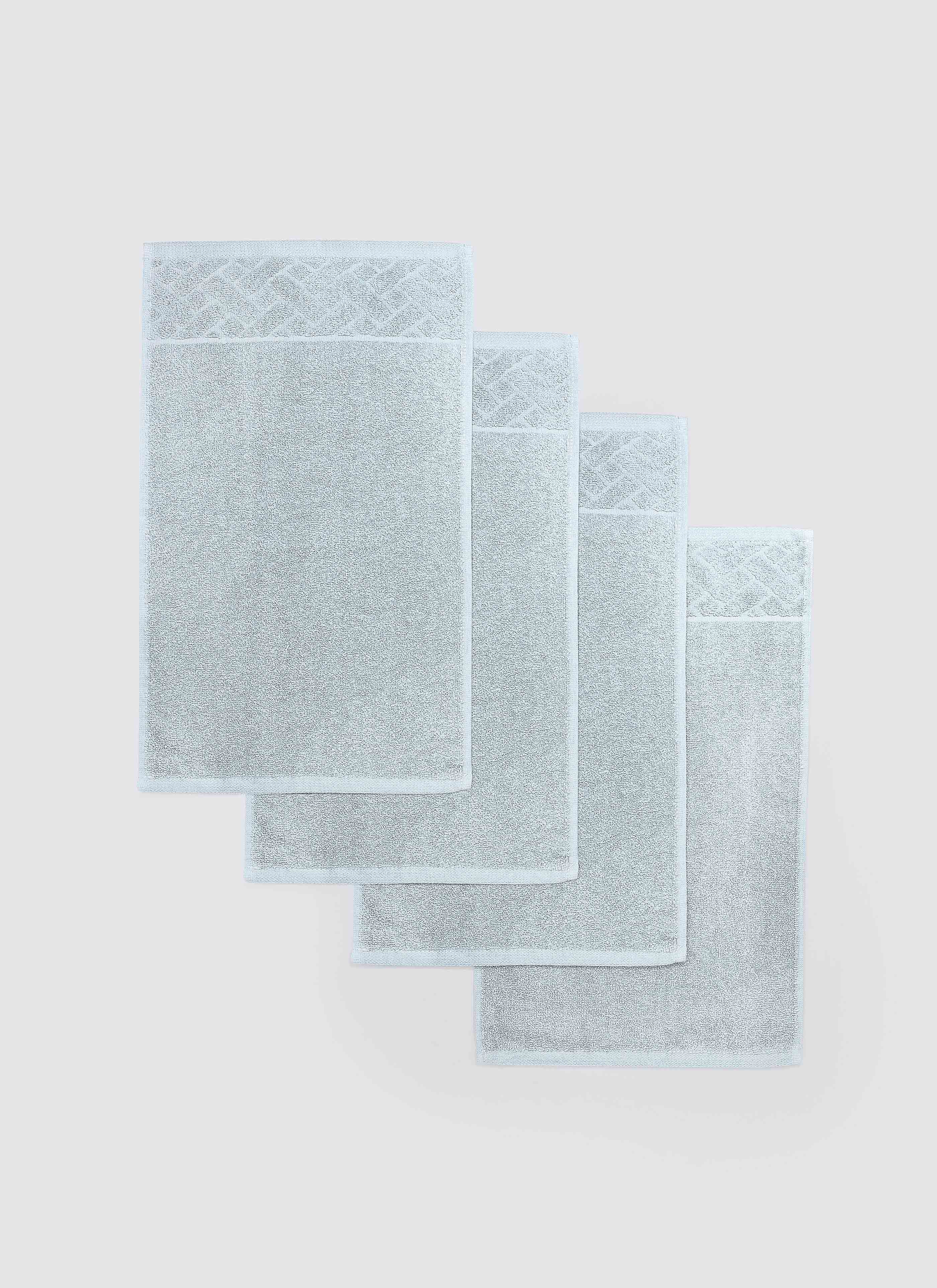 Light Grey ring-spun cotton guest towels, pack of 4, 12x20 inches – additional view