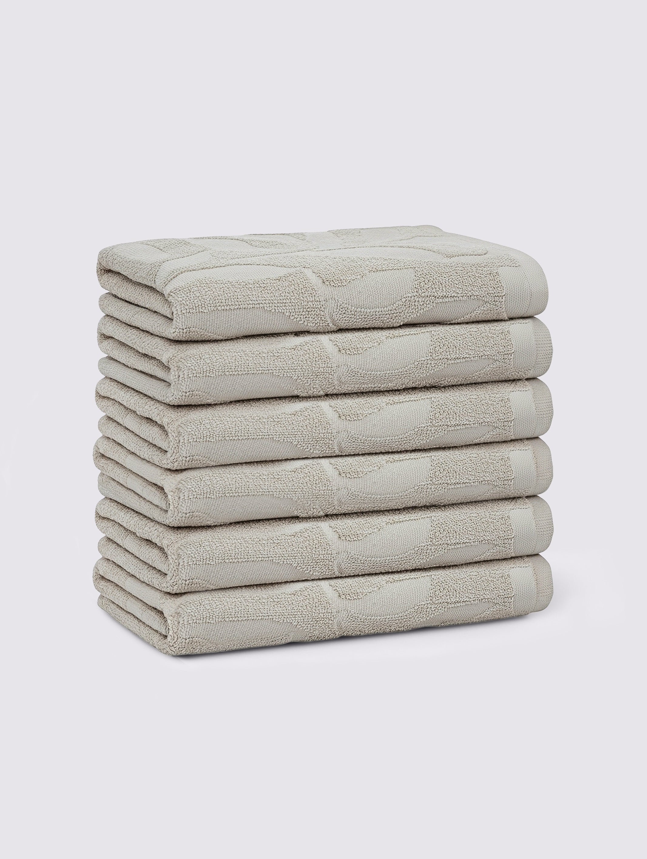 Taupe ring-spun cotton guest towels, pack of 6, 12x20 inches – main product view