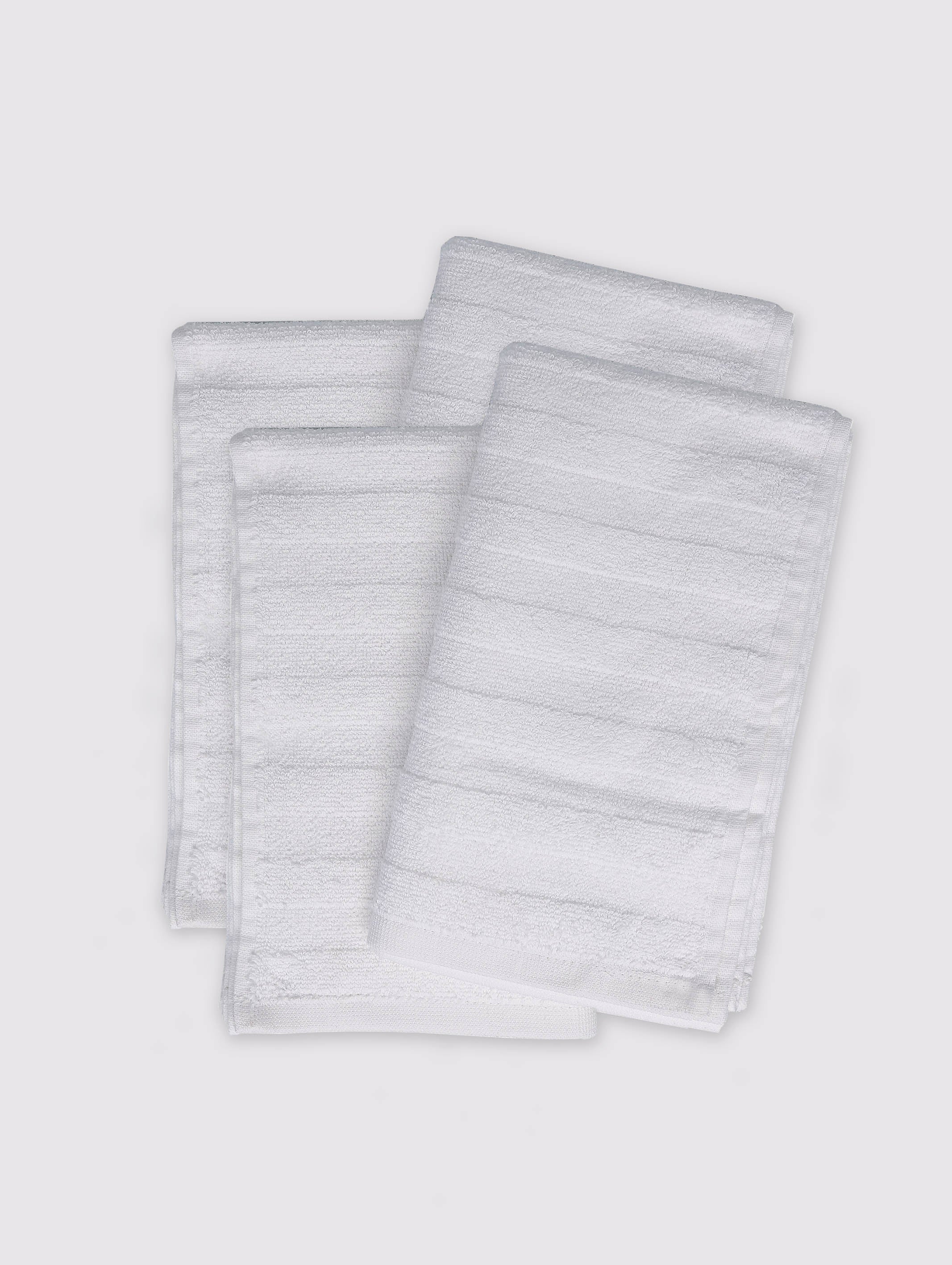 White ring-spun cotton guest towels, pack of 4, 12x21 inches – main product view