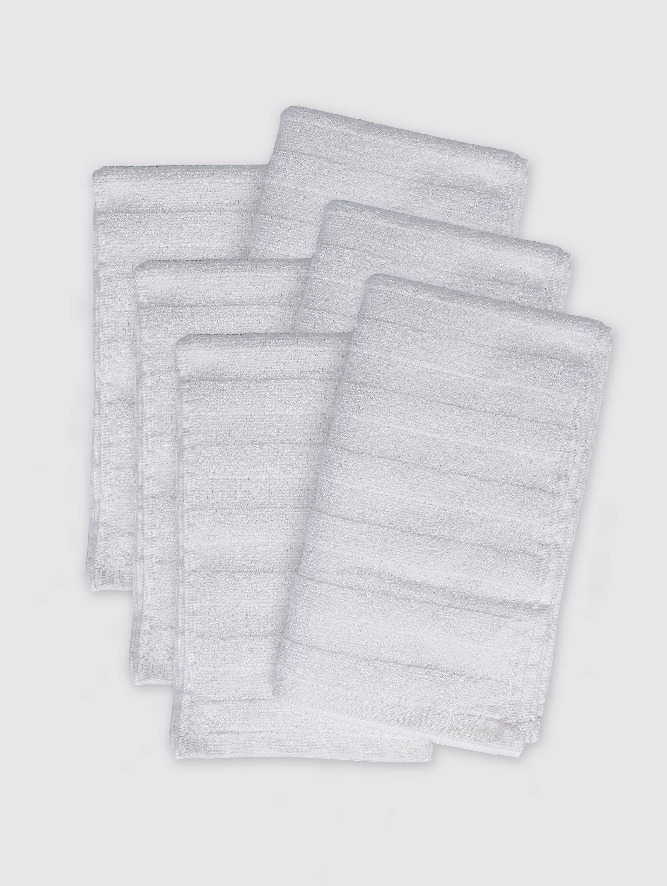 White ring-spun cotton guest towels, pack of 6, 12x21 inches – main product view
