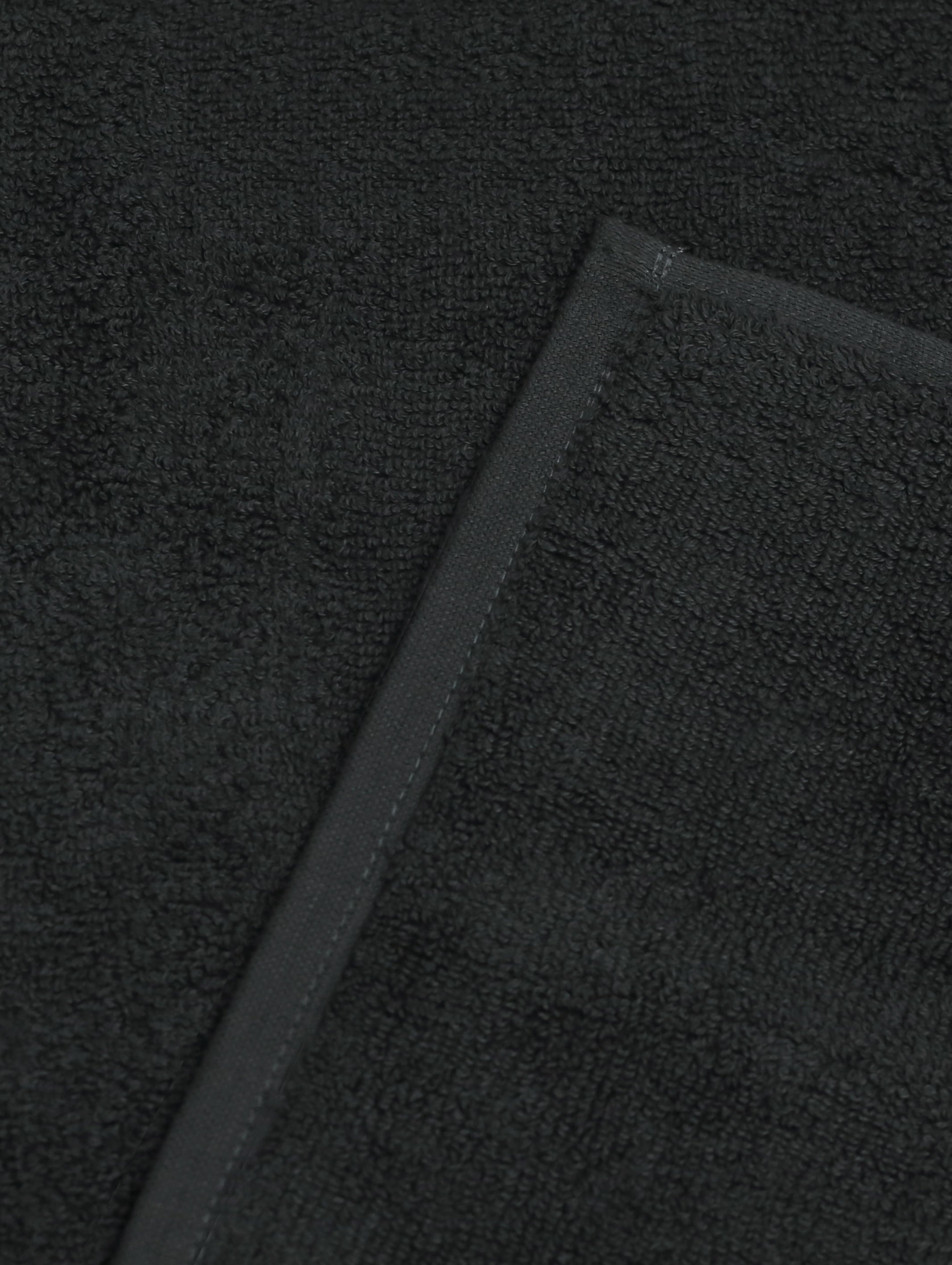 Black ring-spun cotton hand towels, 20x28 inches – additional view