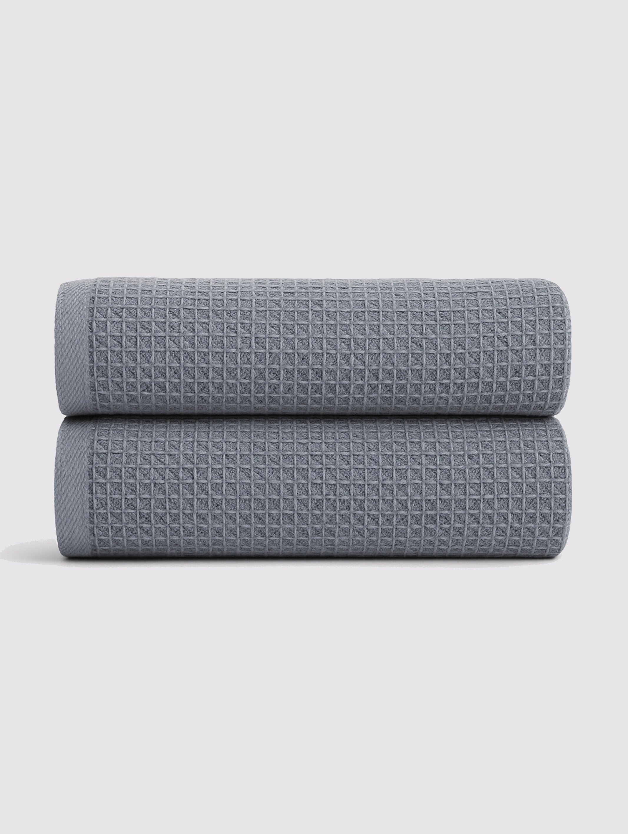 Grey ring-spun cotton hand towels, pack of 2, 20x39 inches – main product view