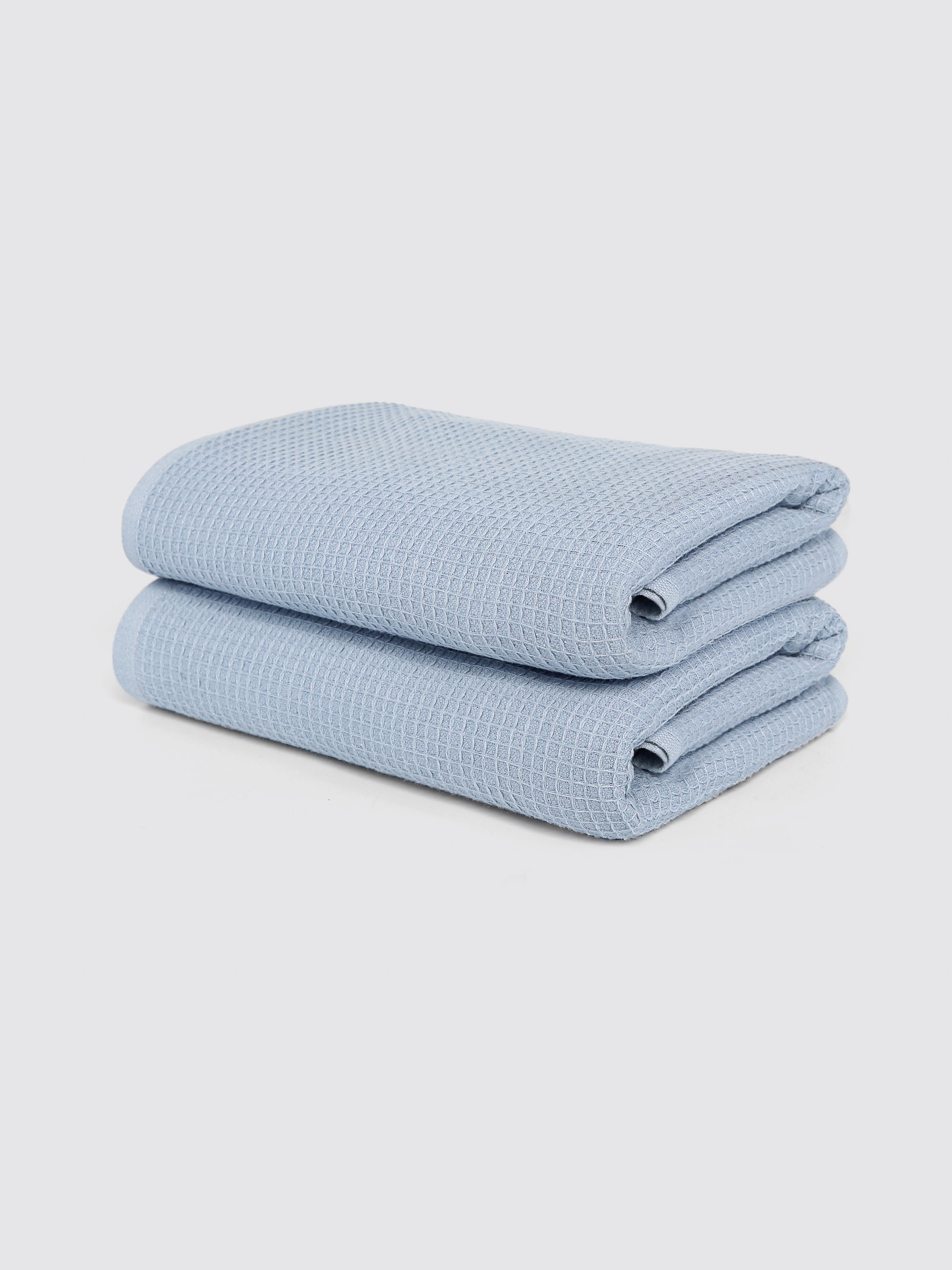 Light Blue ring-spun cotton hand towels, pack of 2, 20x39 inches – main product view