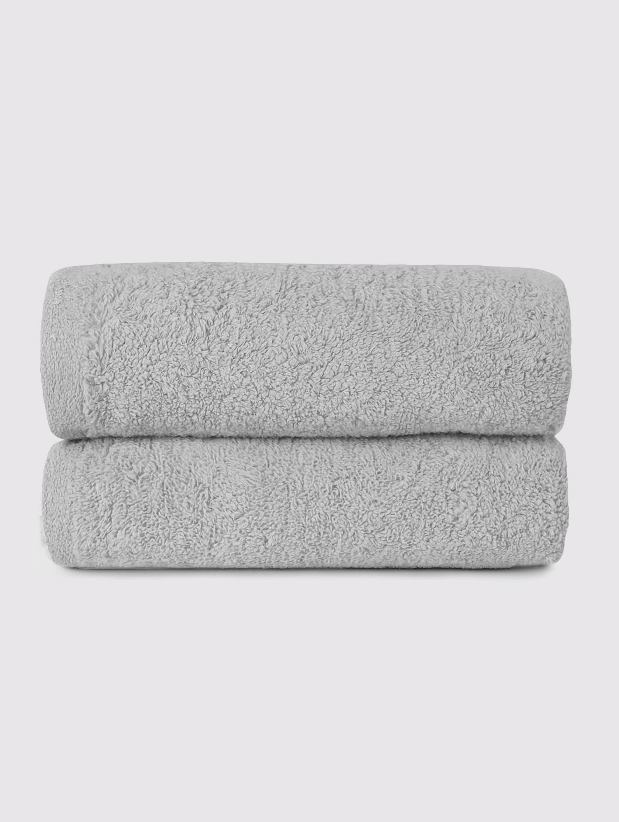 Light Grey ring-spun cotton hand towels, pack of 2, 20x28 inches – additional view