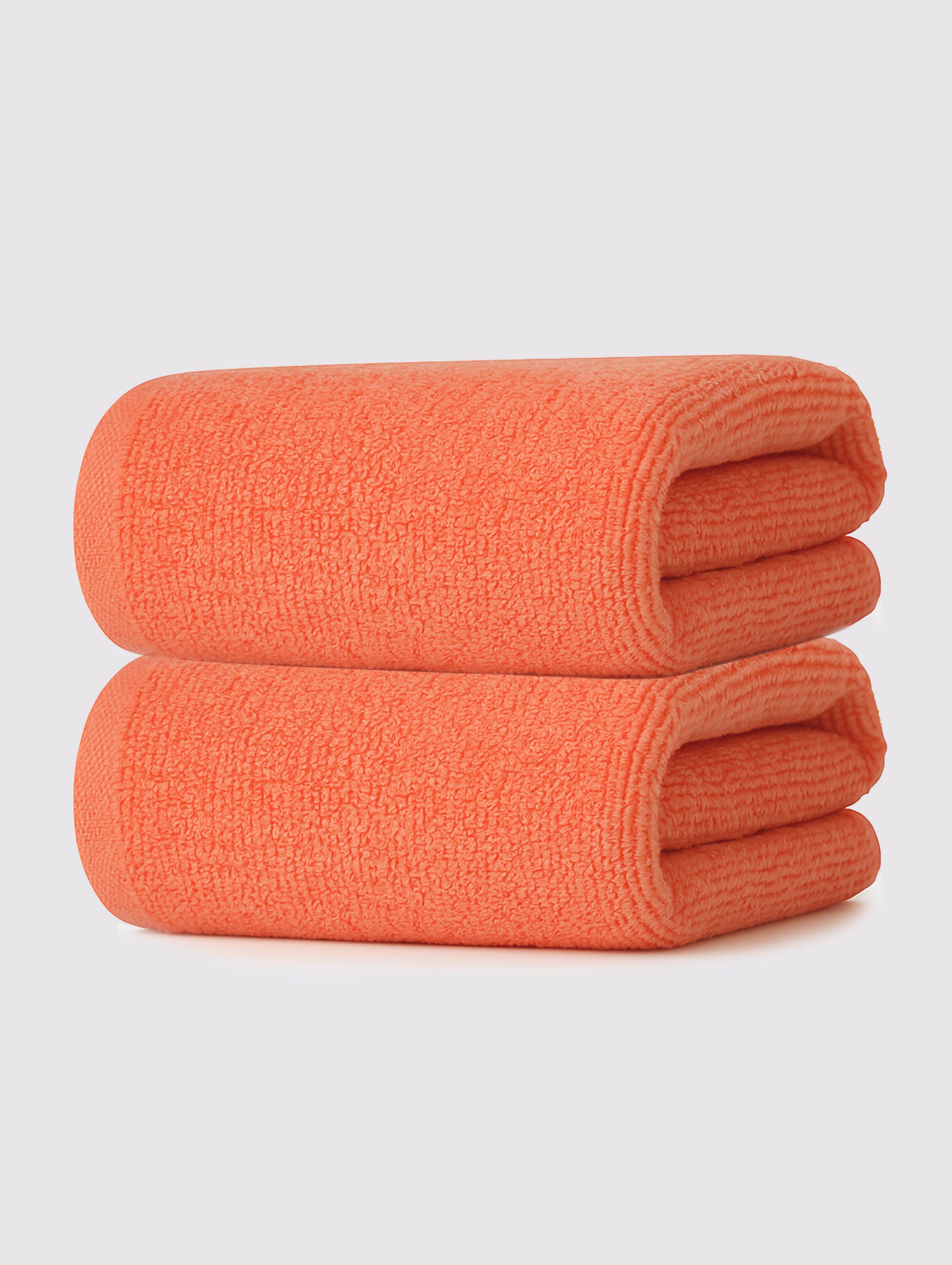 Orange ring-spun cotton hand towels, pack of 2, 20x28 inches – main product view