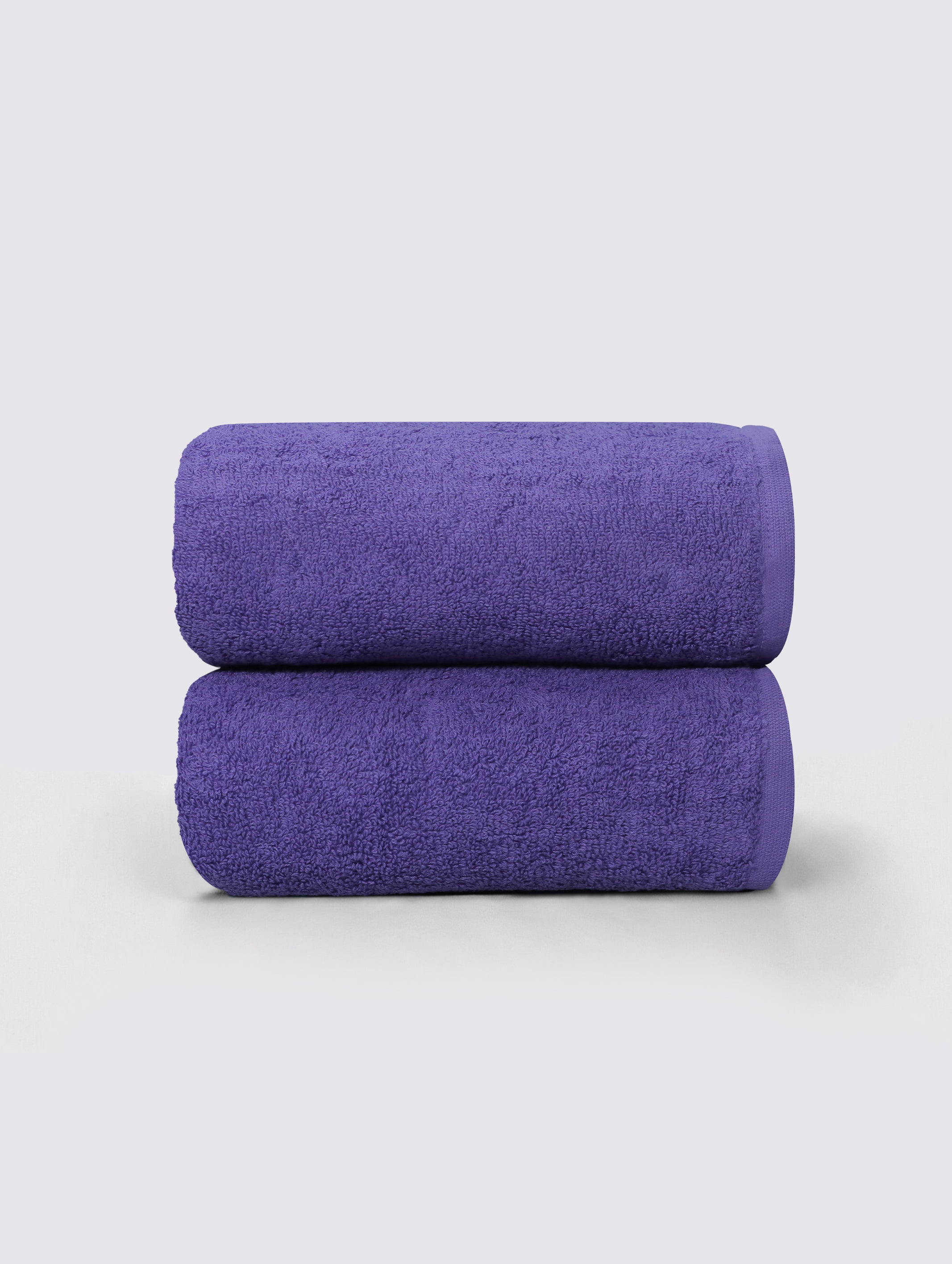 Purple ring-spun cotton hand towels, pack of 2, 20x28 inches – main product view