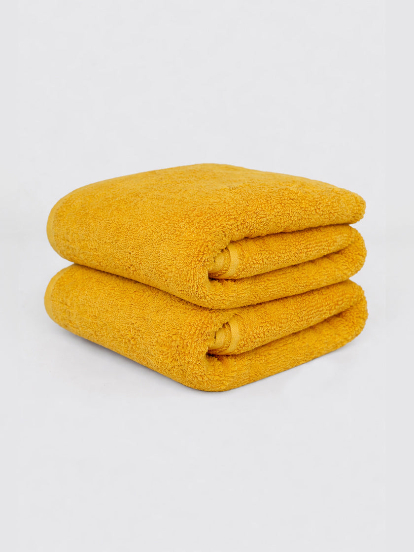 Yolk Yellow ring-spun cotton hand towels, pack of 2, 20x28 inches – additional view