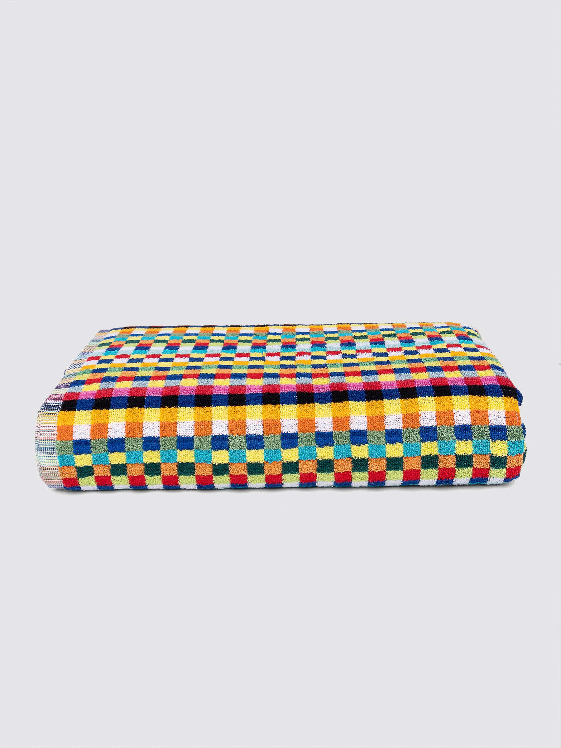 Multicolor Gingham ring-spun cotton oversized bath sheet towel, pack of 1, 35x70 inches – additional view
