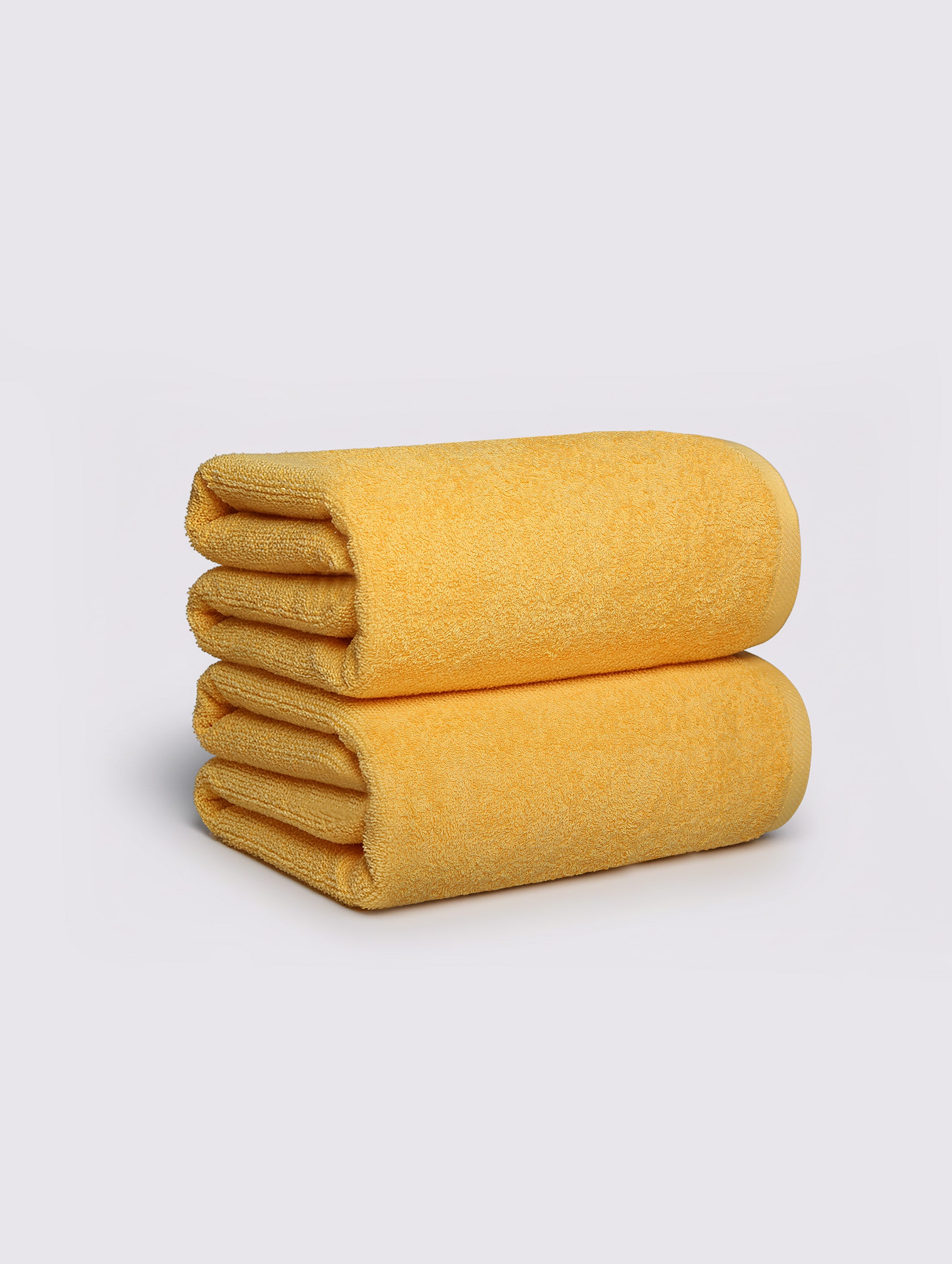 Mustard ring-spun cotton oversized bath sheet towel, pack of 2, 31x63 inches – additional view