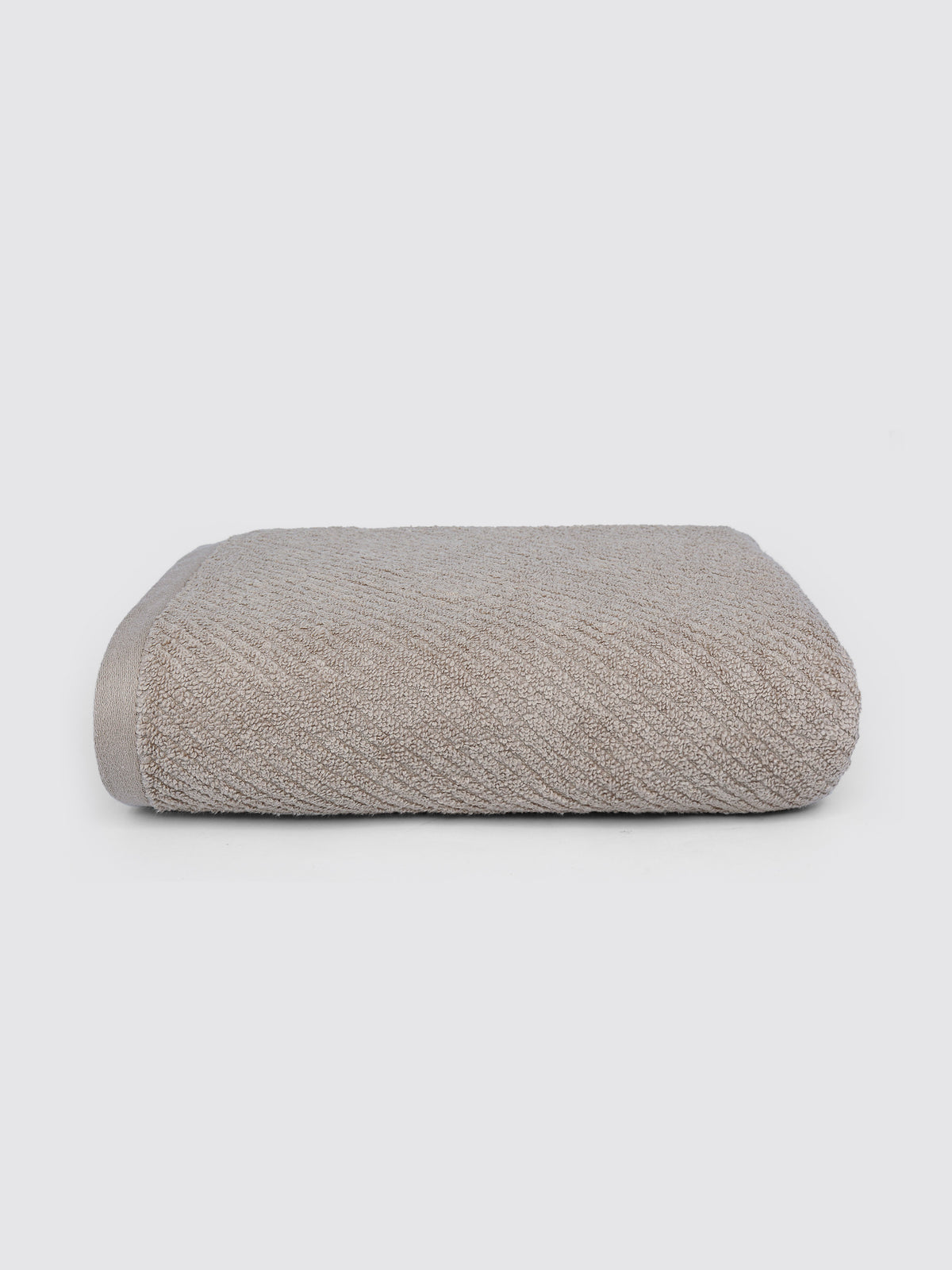Beige zero-twist cotton bath towel, pack of 1, 30x54 inches – main product view
