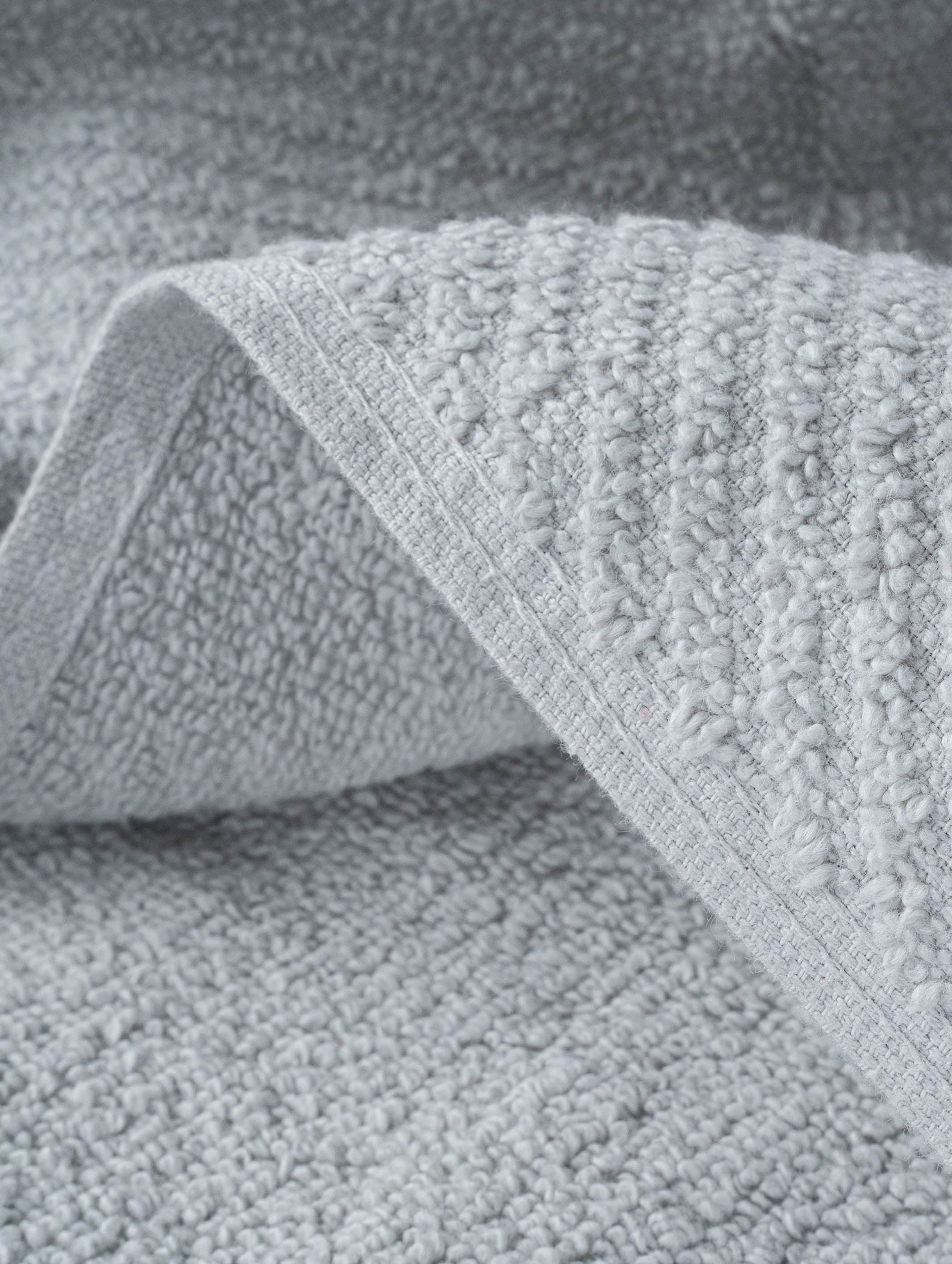 Light Grey zero-twist cotton hand towels, pack of 2, 16x26 inches – alternate product view