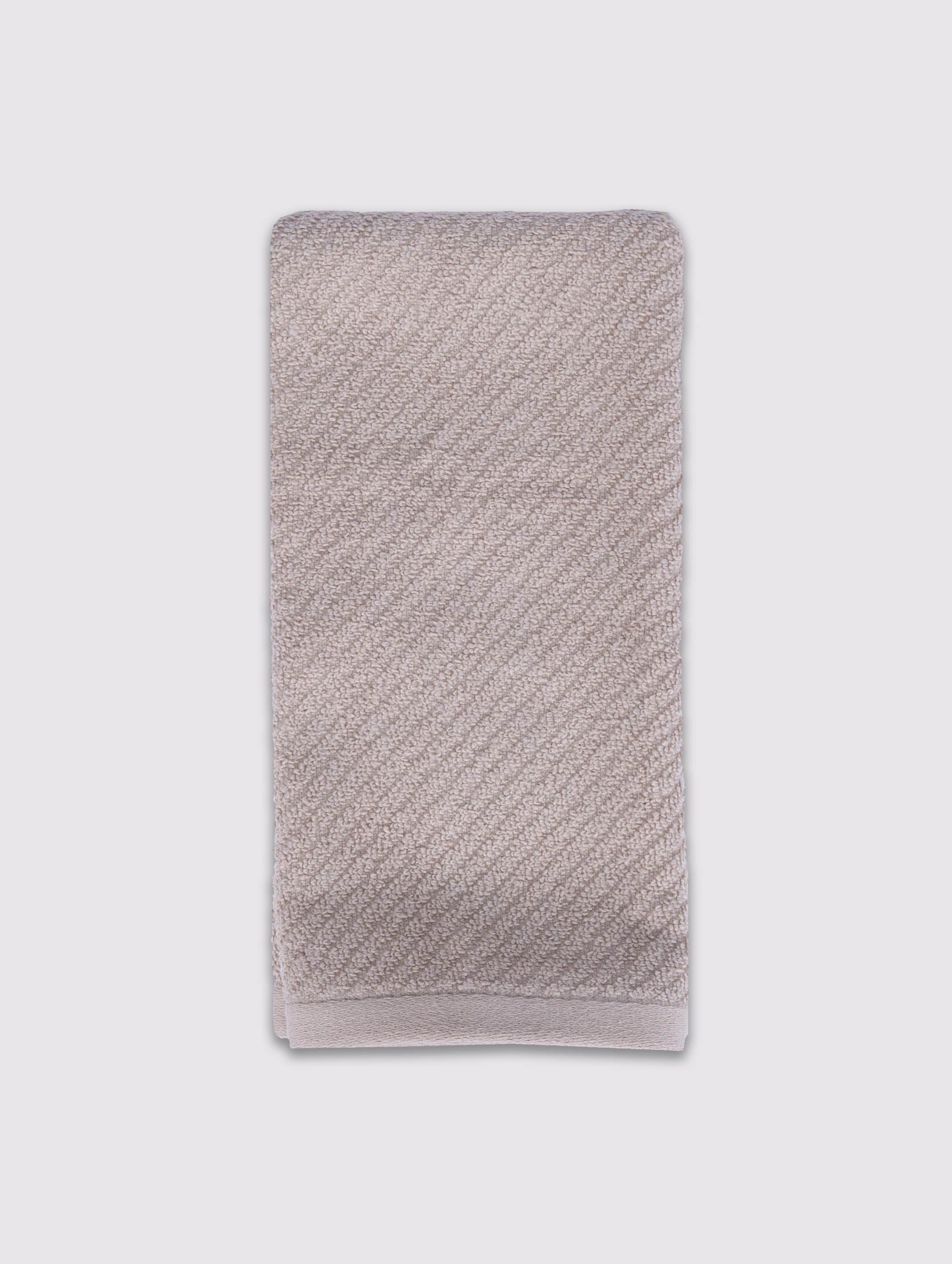 Taupe zero-twist cotton hand towels, pack of 1, 16x26 inches – product detail view