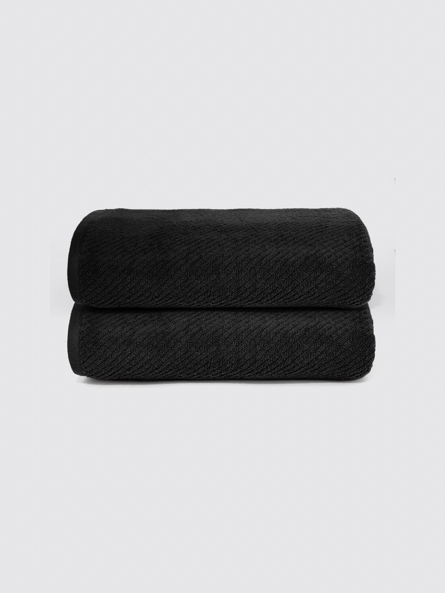 Black zero-twist cotton oversized bath sheet towel, pack of 2, 30x62 inches – main product view