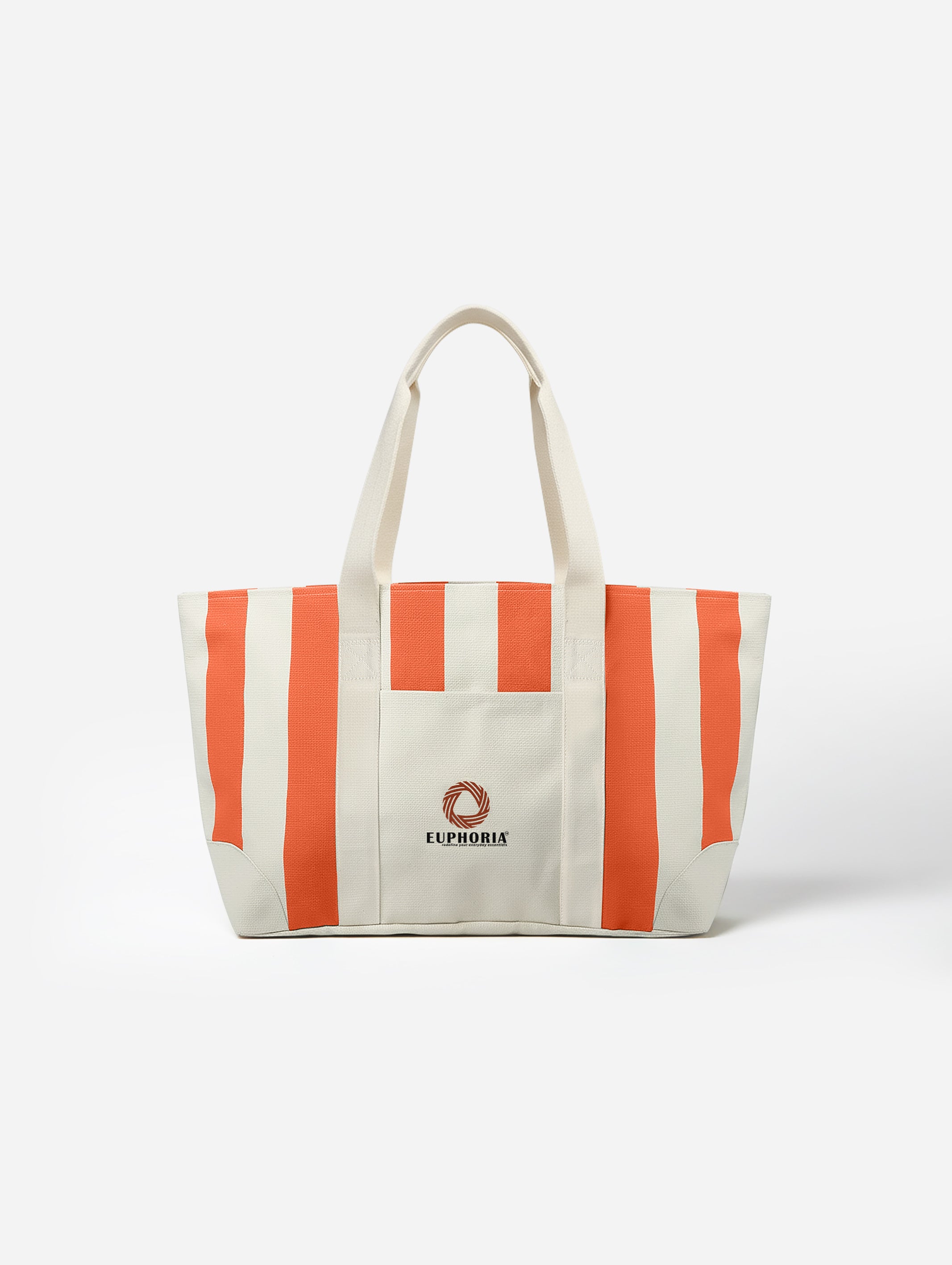 Everyday Essential Large Orange & Beige Tote Bag - EAUTB-5V2-228-1P