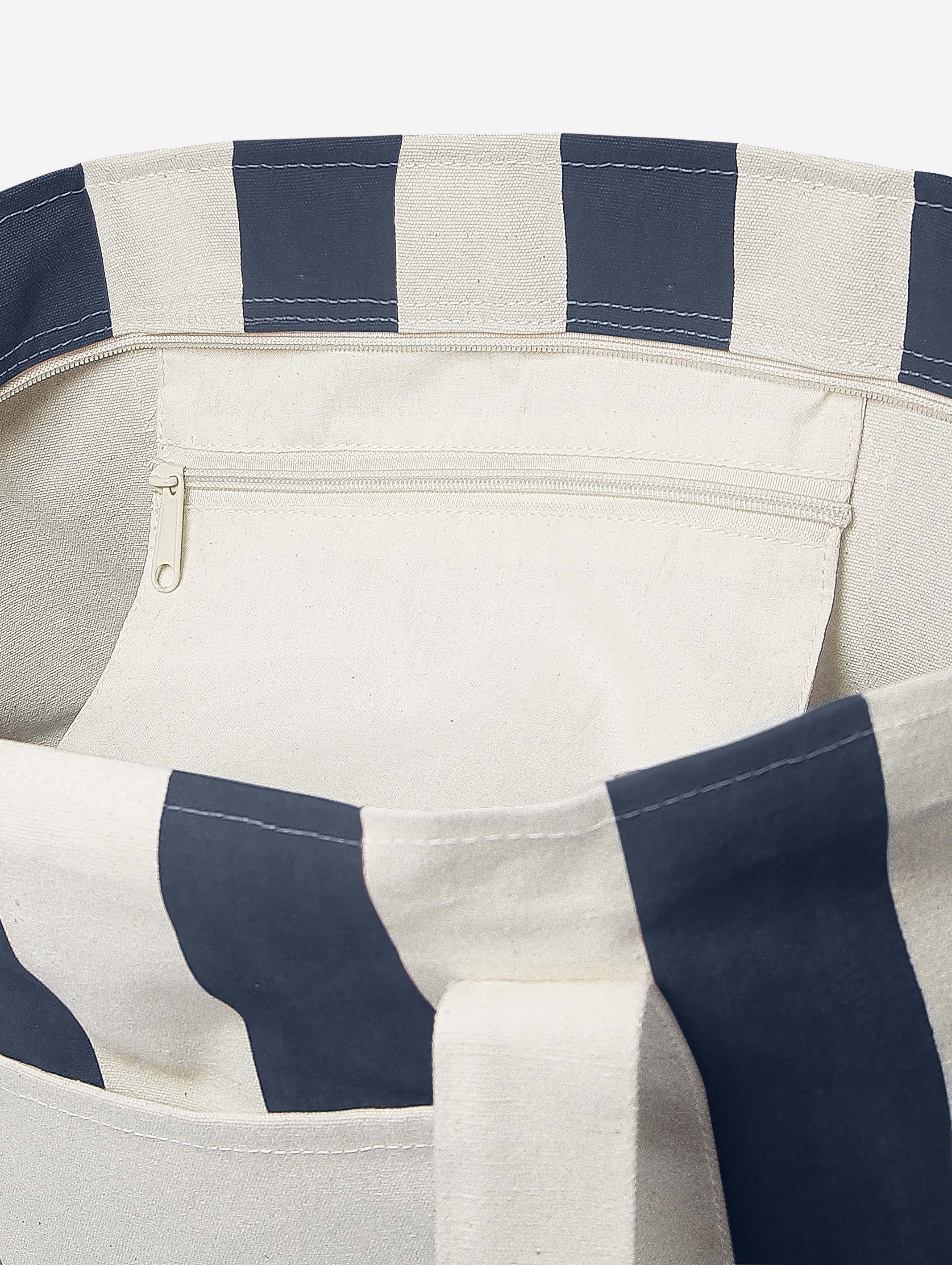 Everyday Essential Navy Blue & Beige Large Tote Bag - EAUTB-5V2-230-1P