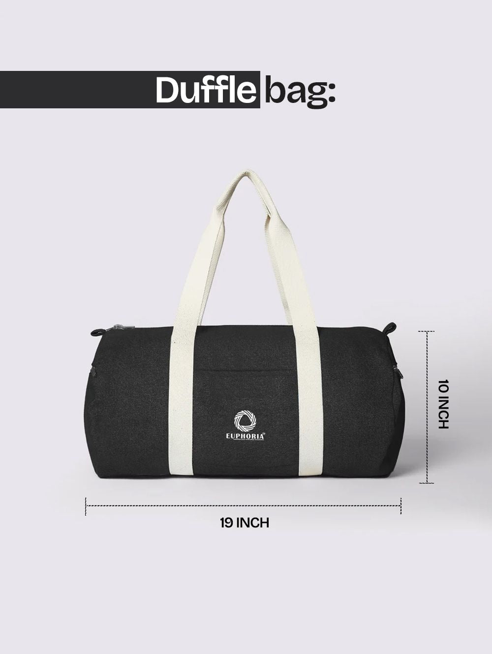 Black Duffle Bag Lightweight Gym & Travel Bag - EAUDB-5V2-225-1P
