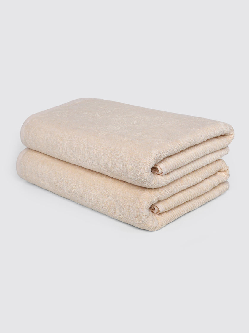 Fawn 100% cotton oversized bath sheet towel, pack of 2, 30x60 inches – main product view