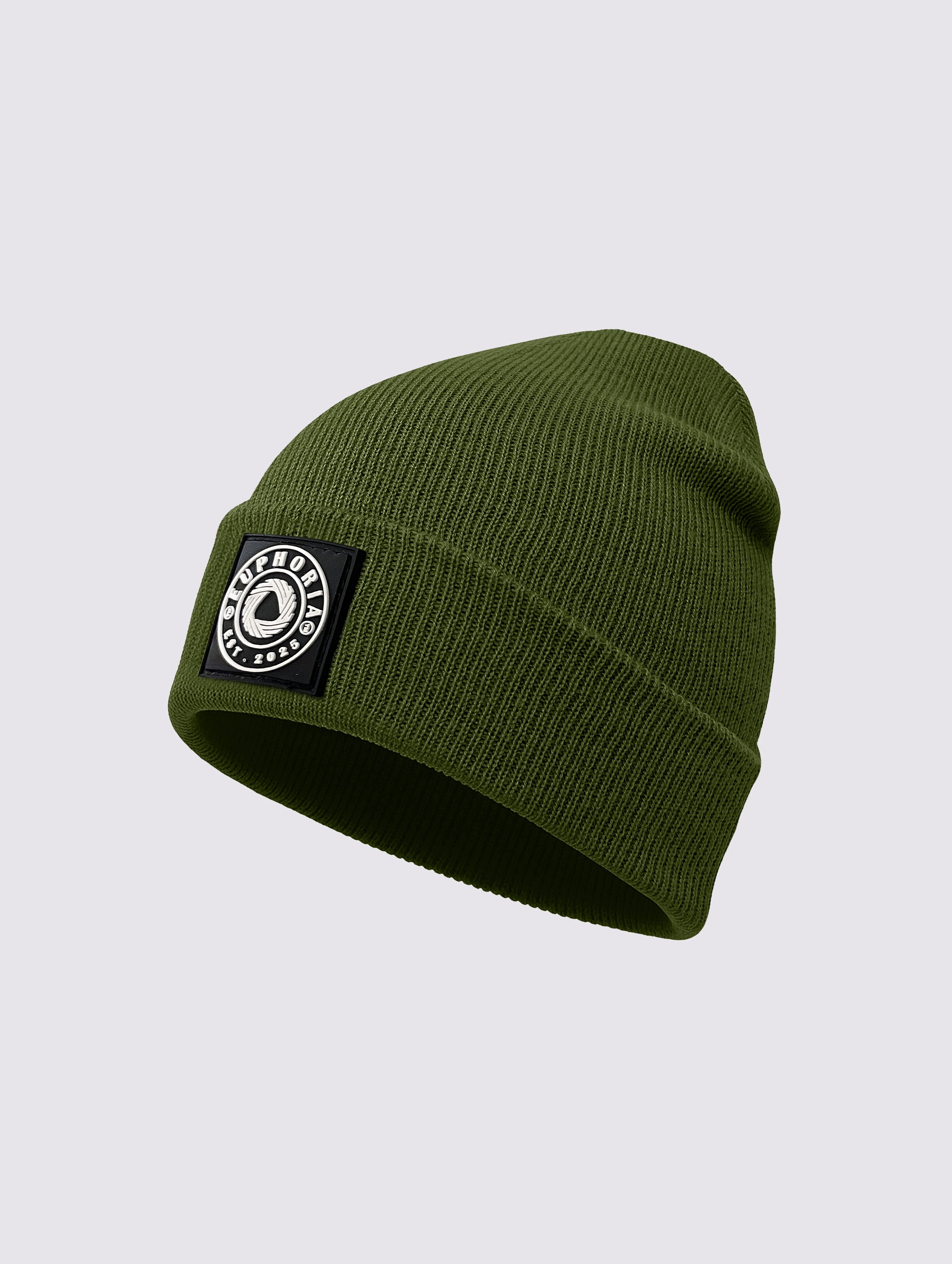 Army Green acrylic knit unisex knitted beanie cap – main product view
