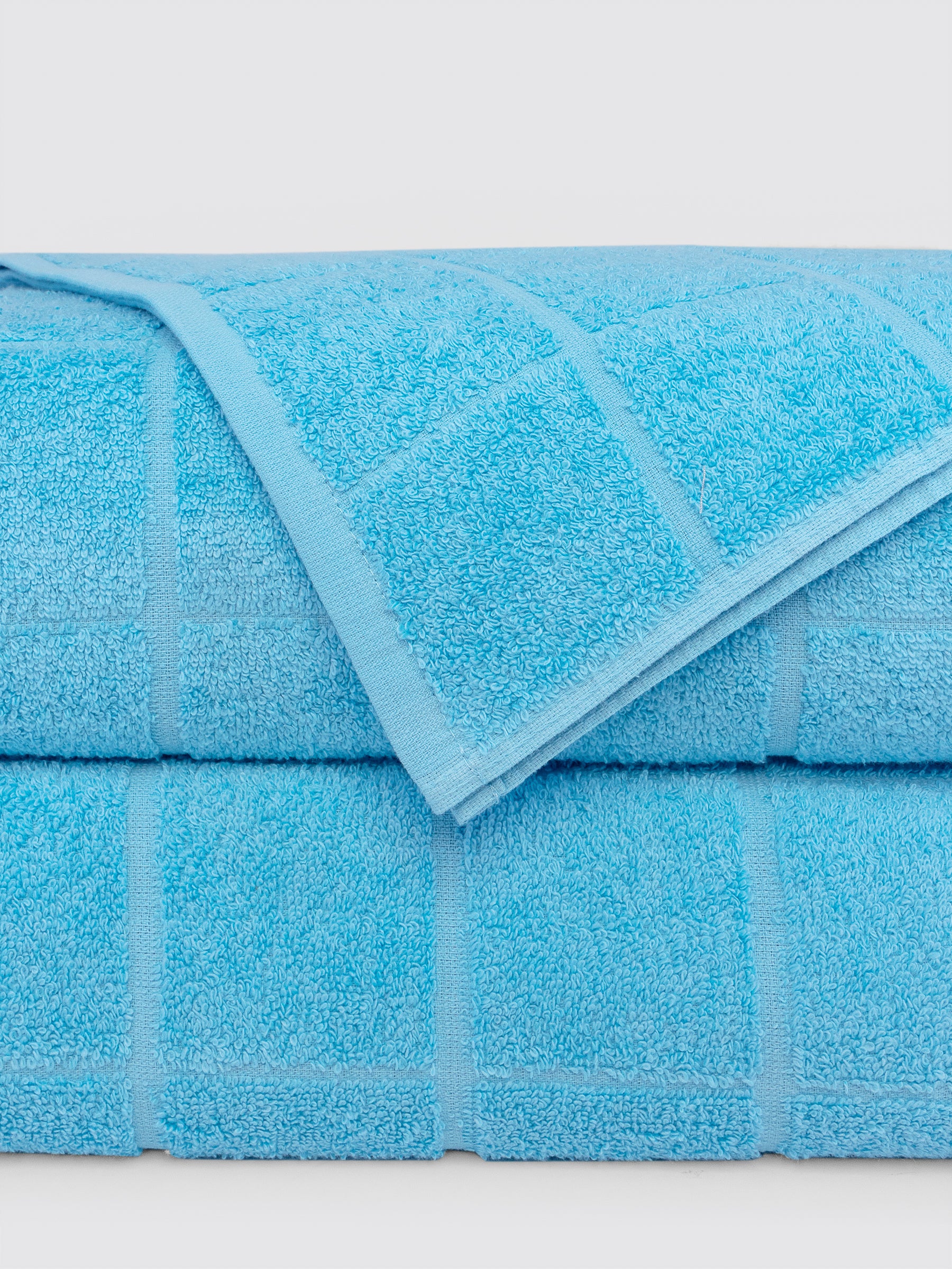 Aqua Blue bath towel, pack of 2, 27x52 inches – product detail view