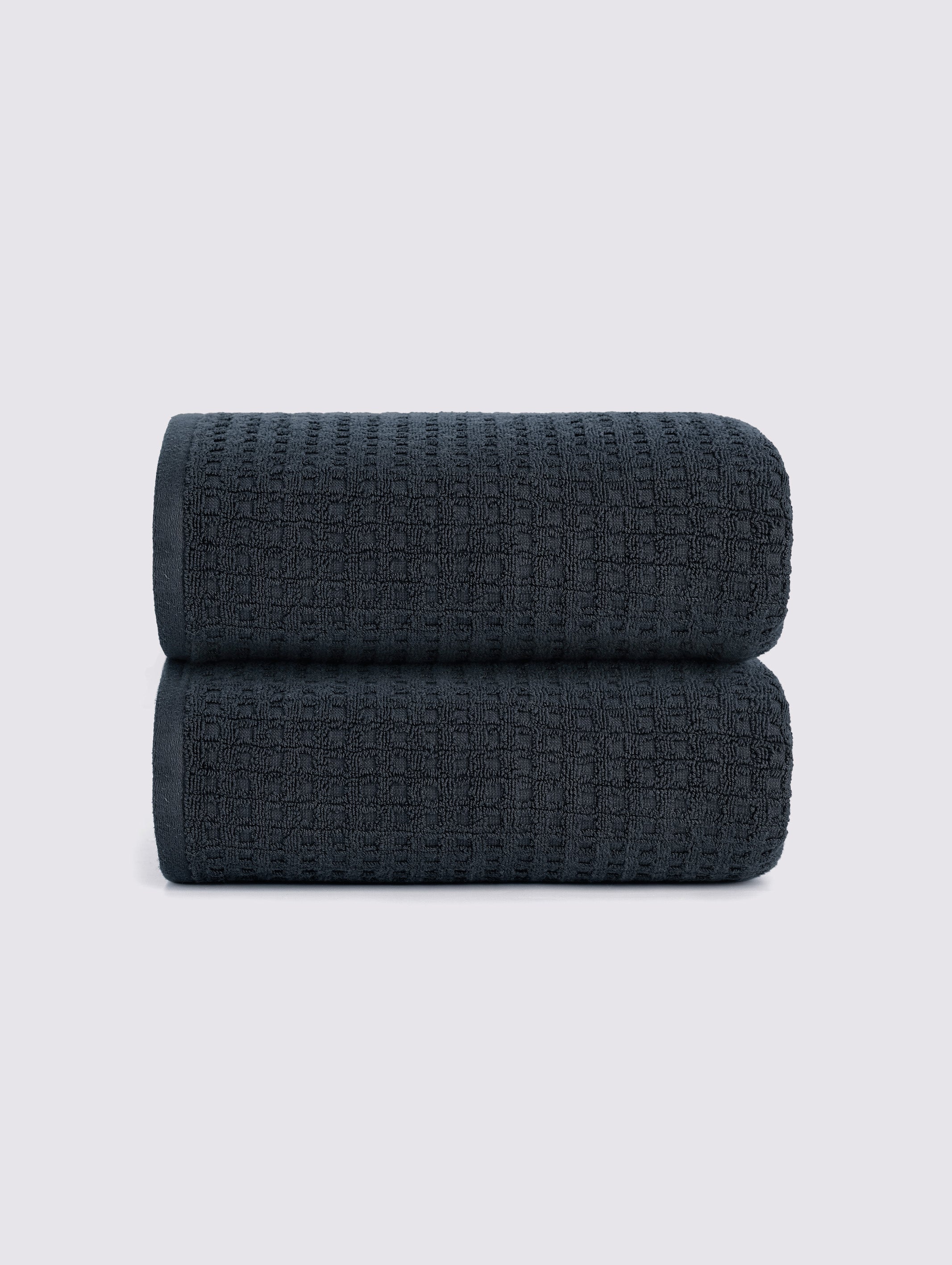Black combed cotton bath towel, pack of 2, 27x50 inches – additional view