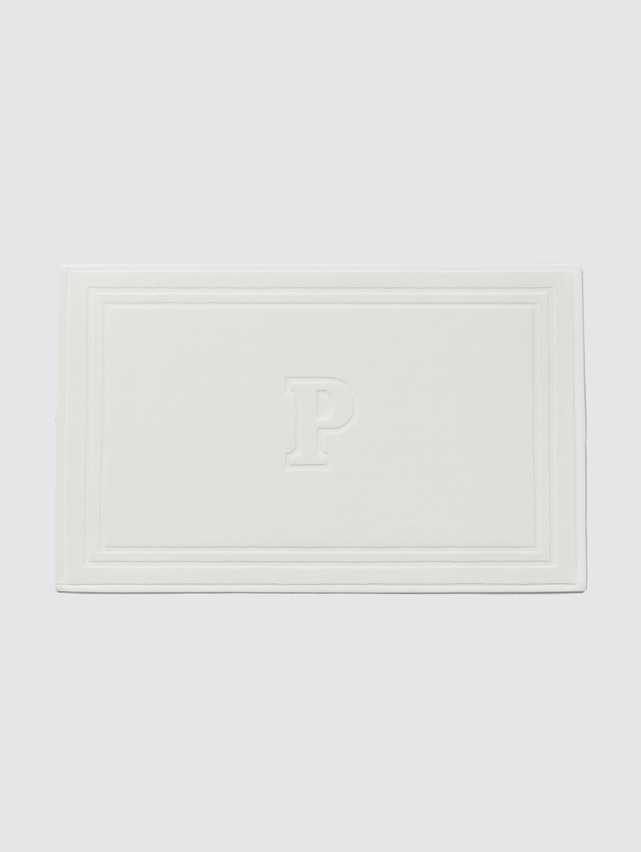 White combed cotton bathroom bath mat, pack of 1, 20x35 inches – main product view