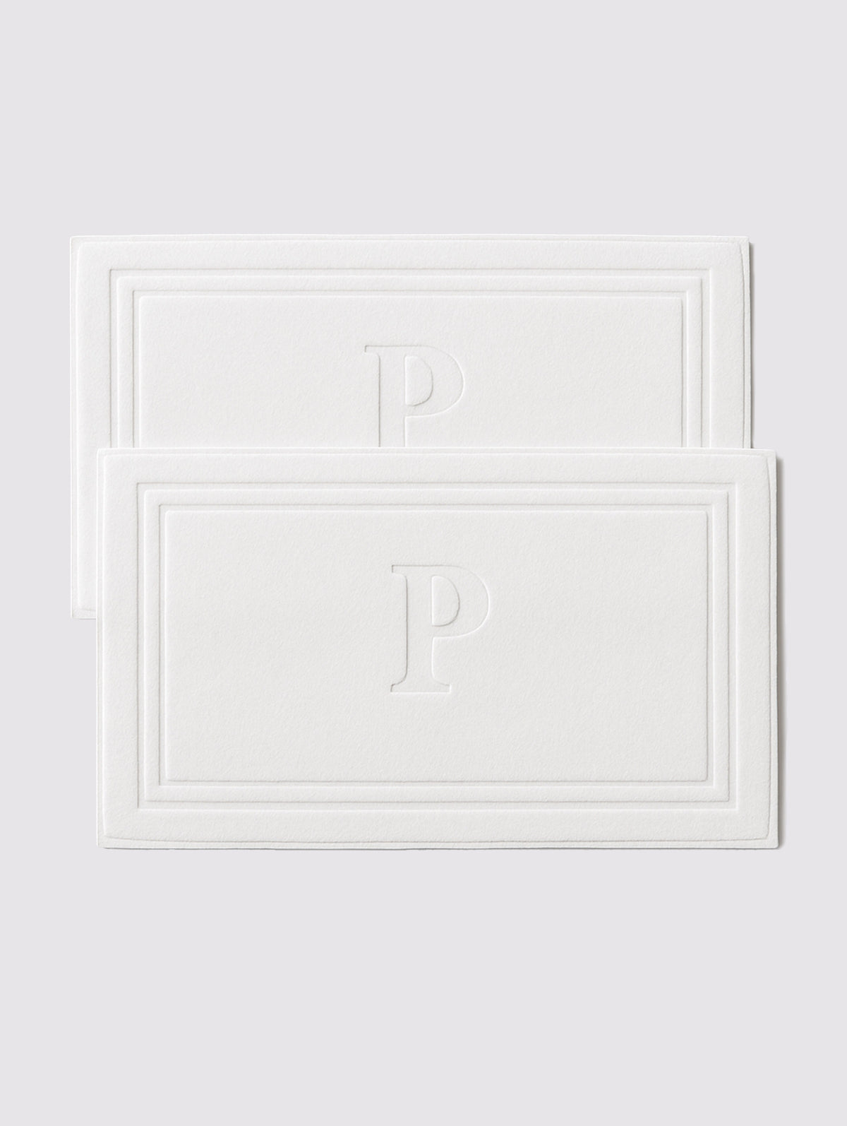 White combed cotton bathroom bath mat, pack of 2, 20x35 inches – main product view