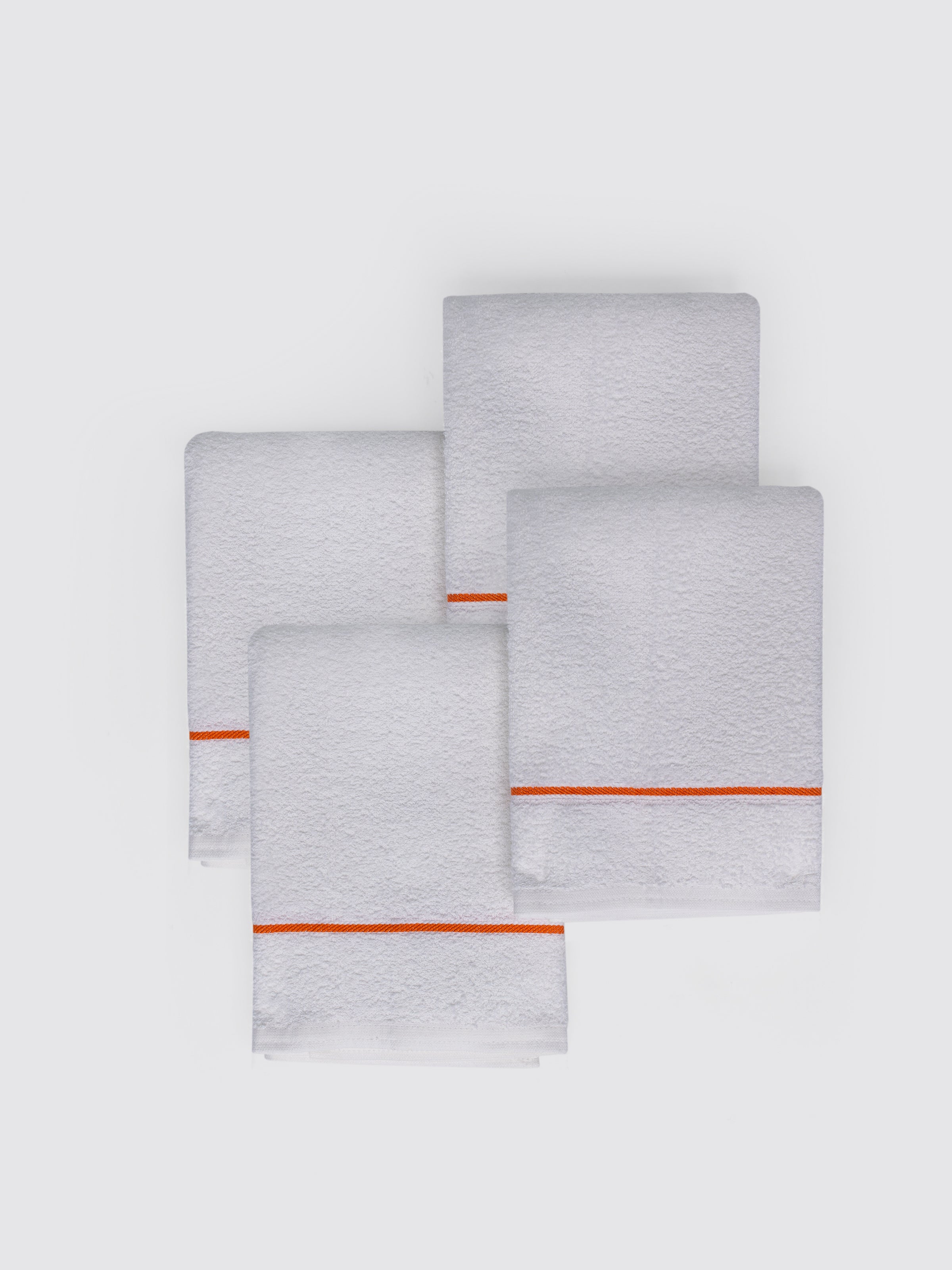 White combed cotton guest towels, pack of 4, 20x20 inches – main product view