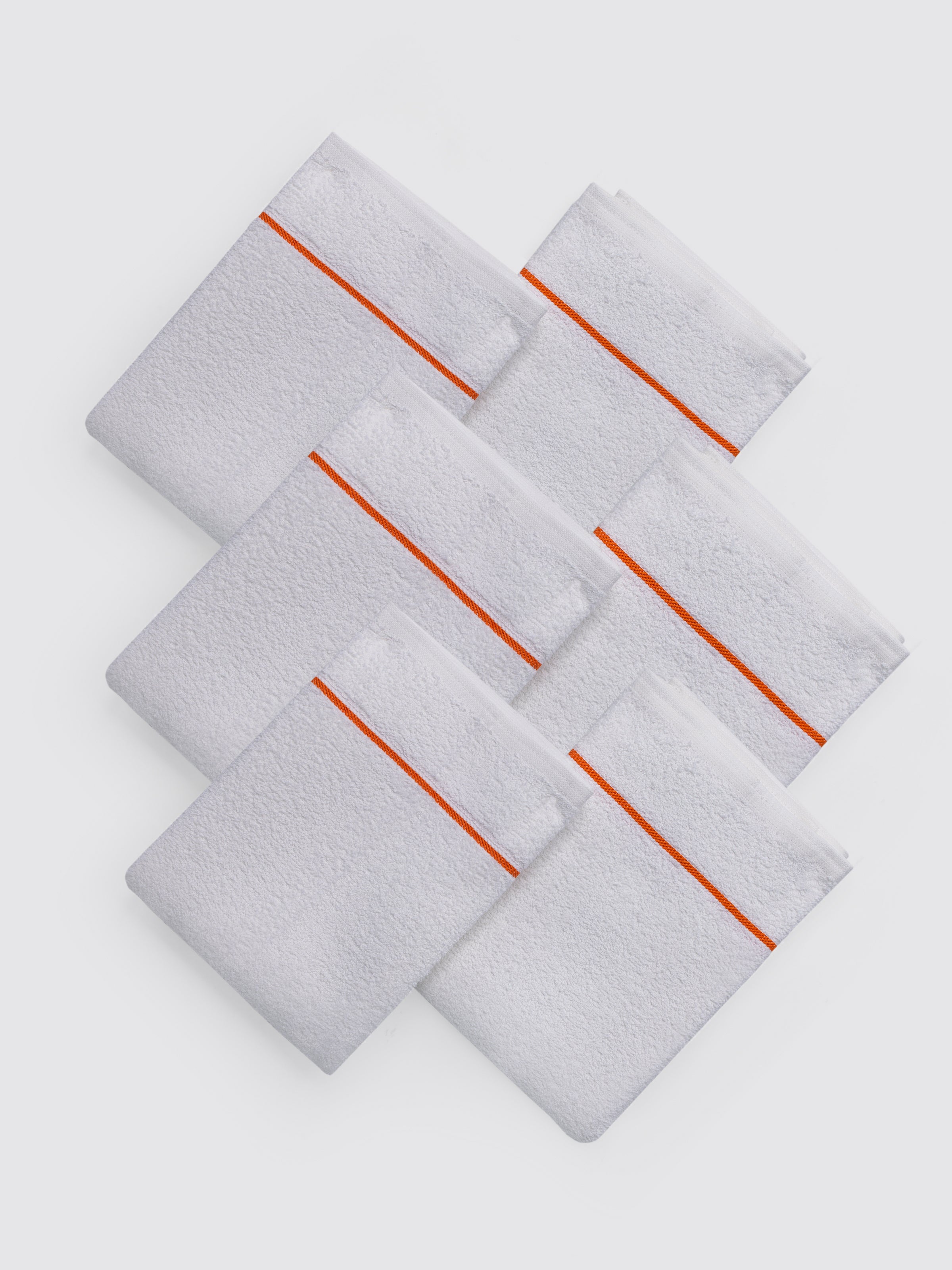 White combed cotton guest towels, pack of 6, 20x20 inches – main product view