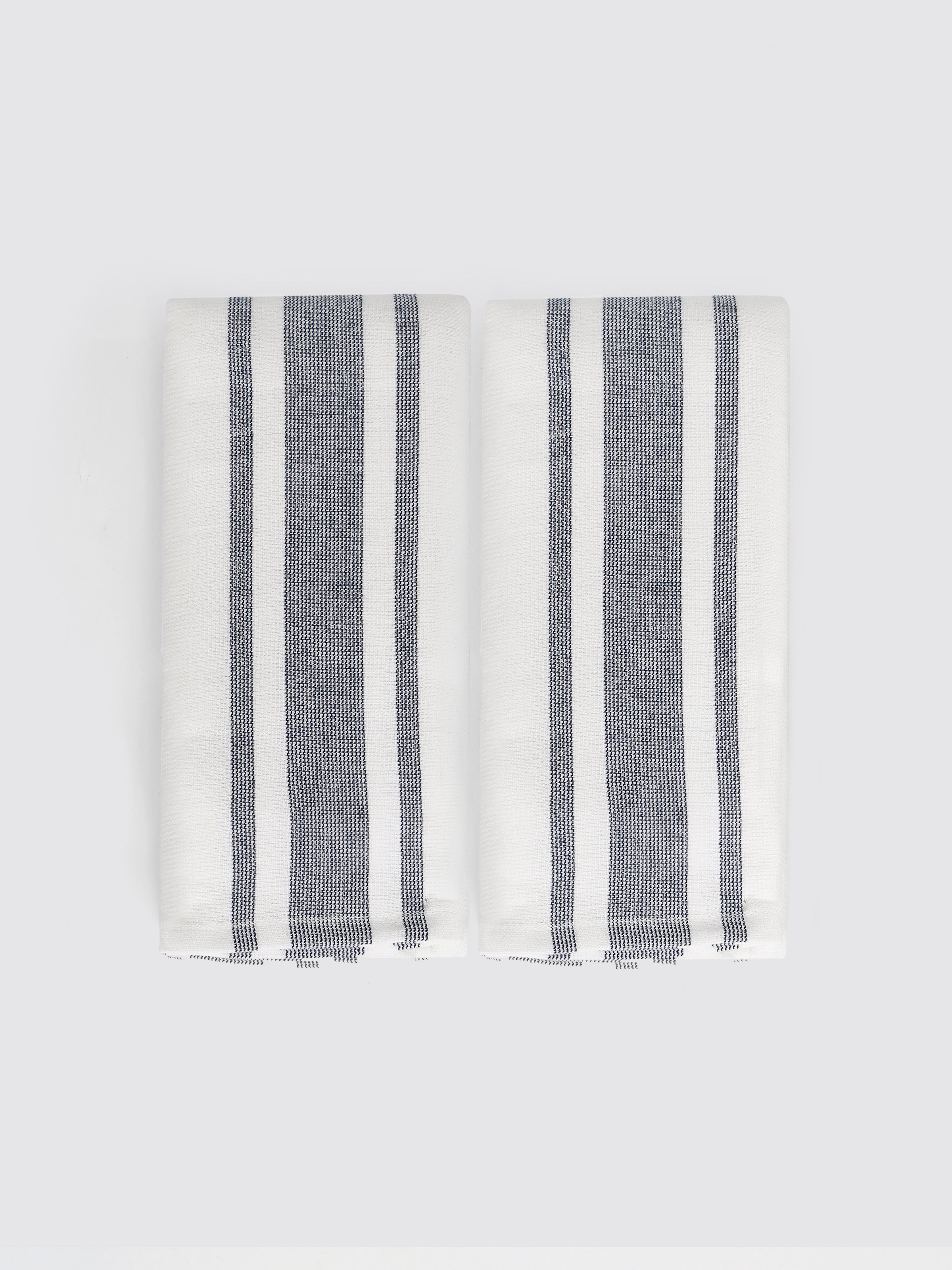 White & Grey combed cotton kitchen towels and tea towels, pack of 2, 16x26 inches – additional view