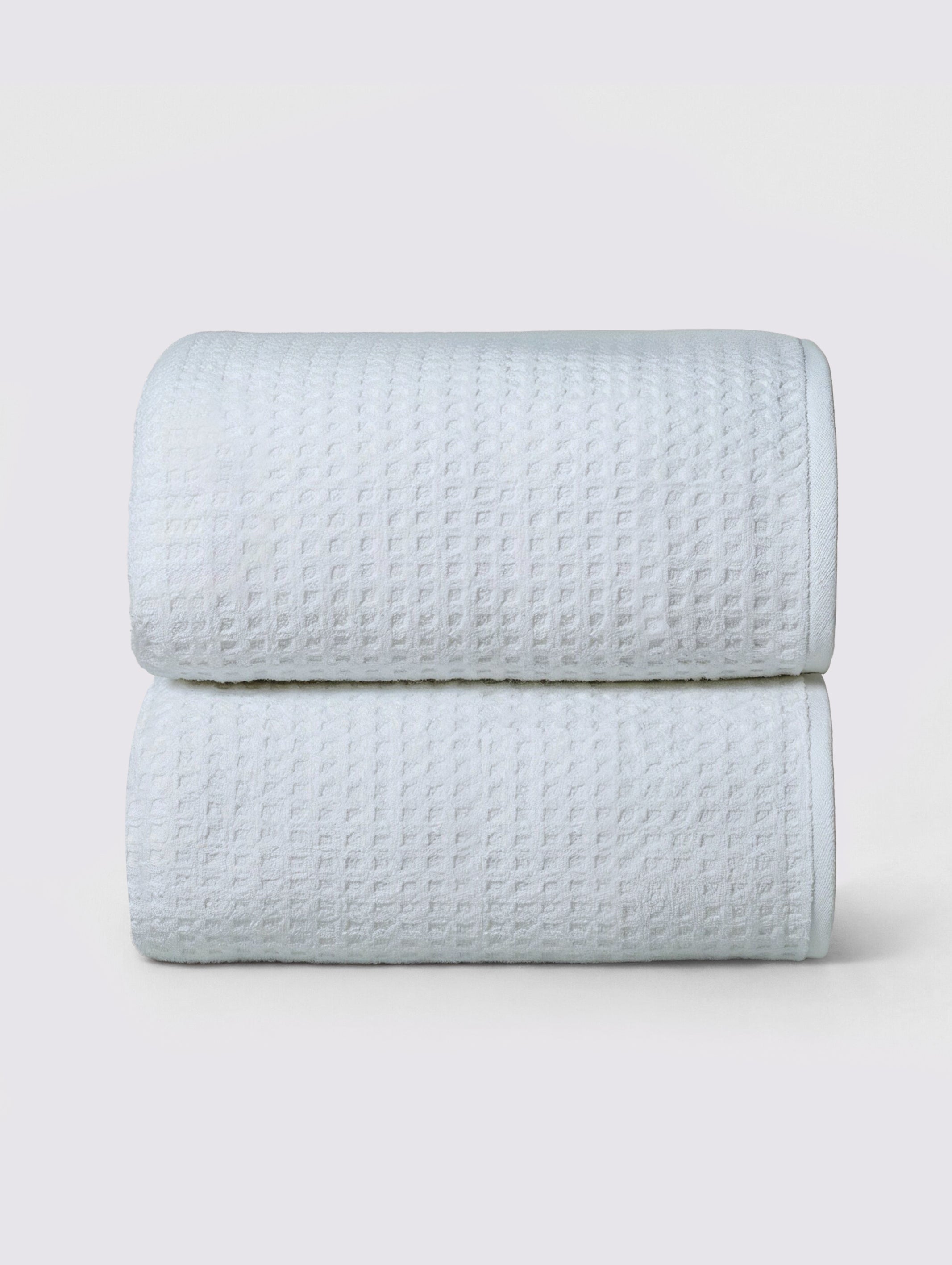 White combed cotton oversized bath sheet towel, pack of 2, 39x59 inches – main product view